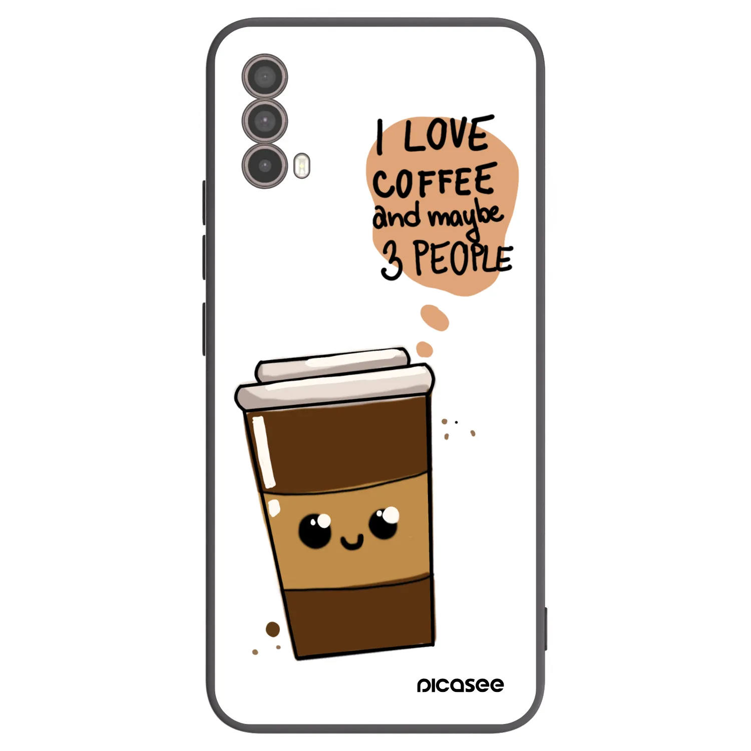 Picasee silikónový čierny obal pre Motorola Moto E40 - Cute coffee