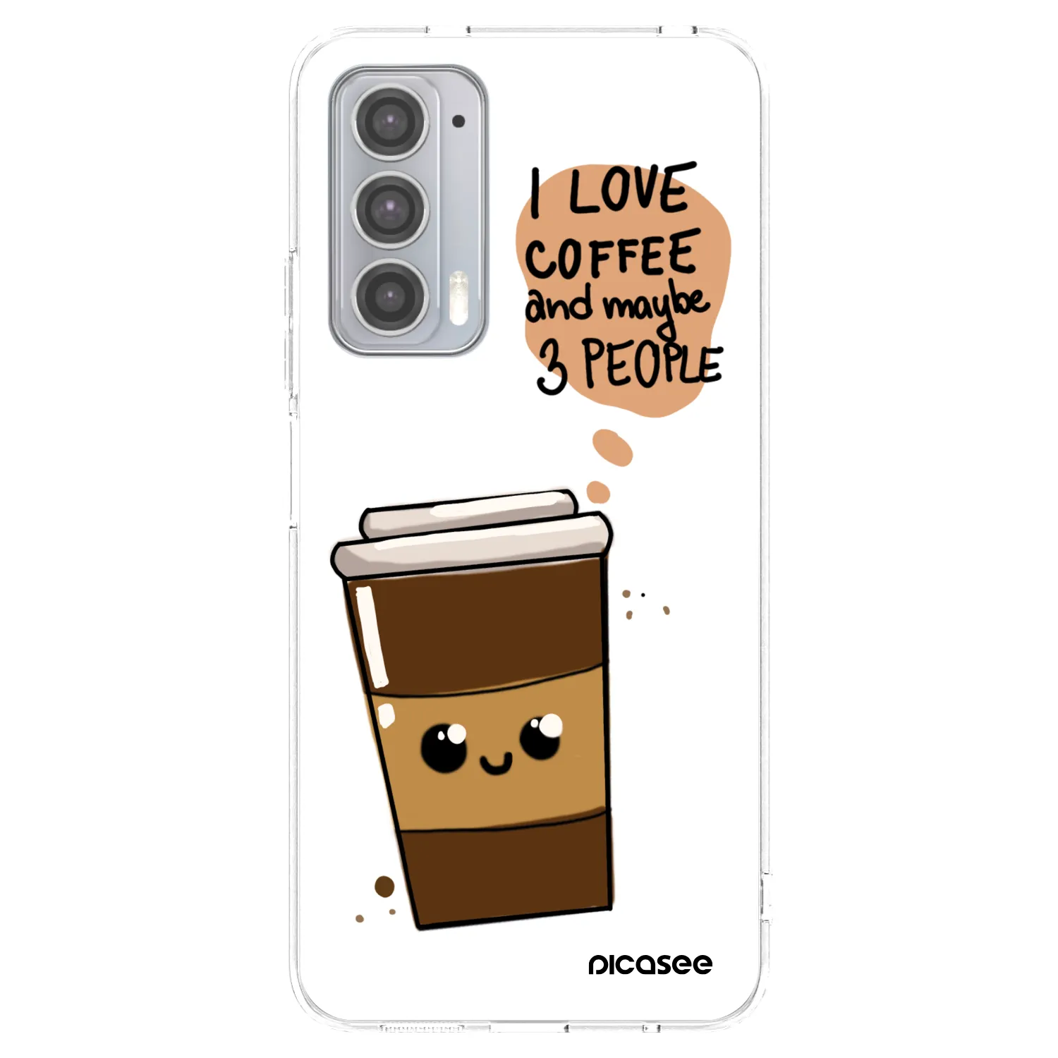 Picasee silikónový prehľadný obal pre Motorola Edge 20 - Cute coffee