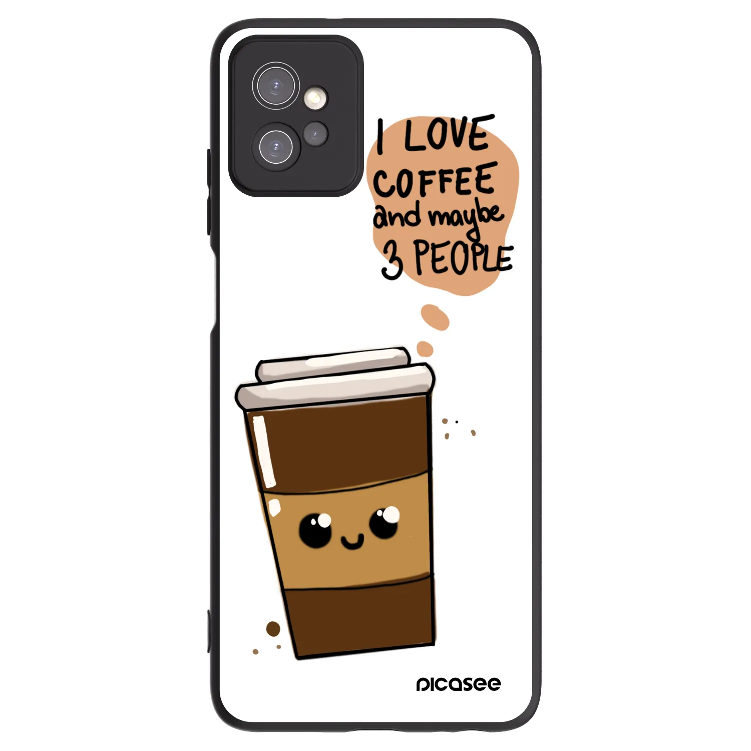 Picasee silikónový čierny obal pre Motorola Moto G32 - Cute coffee