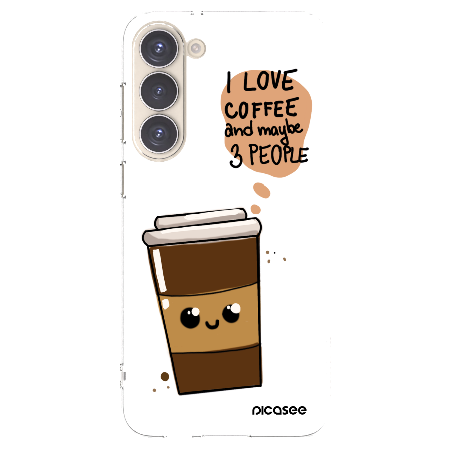 Picasee silikónový prehľadný obal pre Samsung Galaxy S23+ 5G - Cute coffee