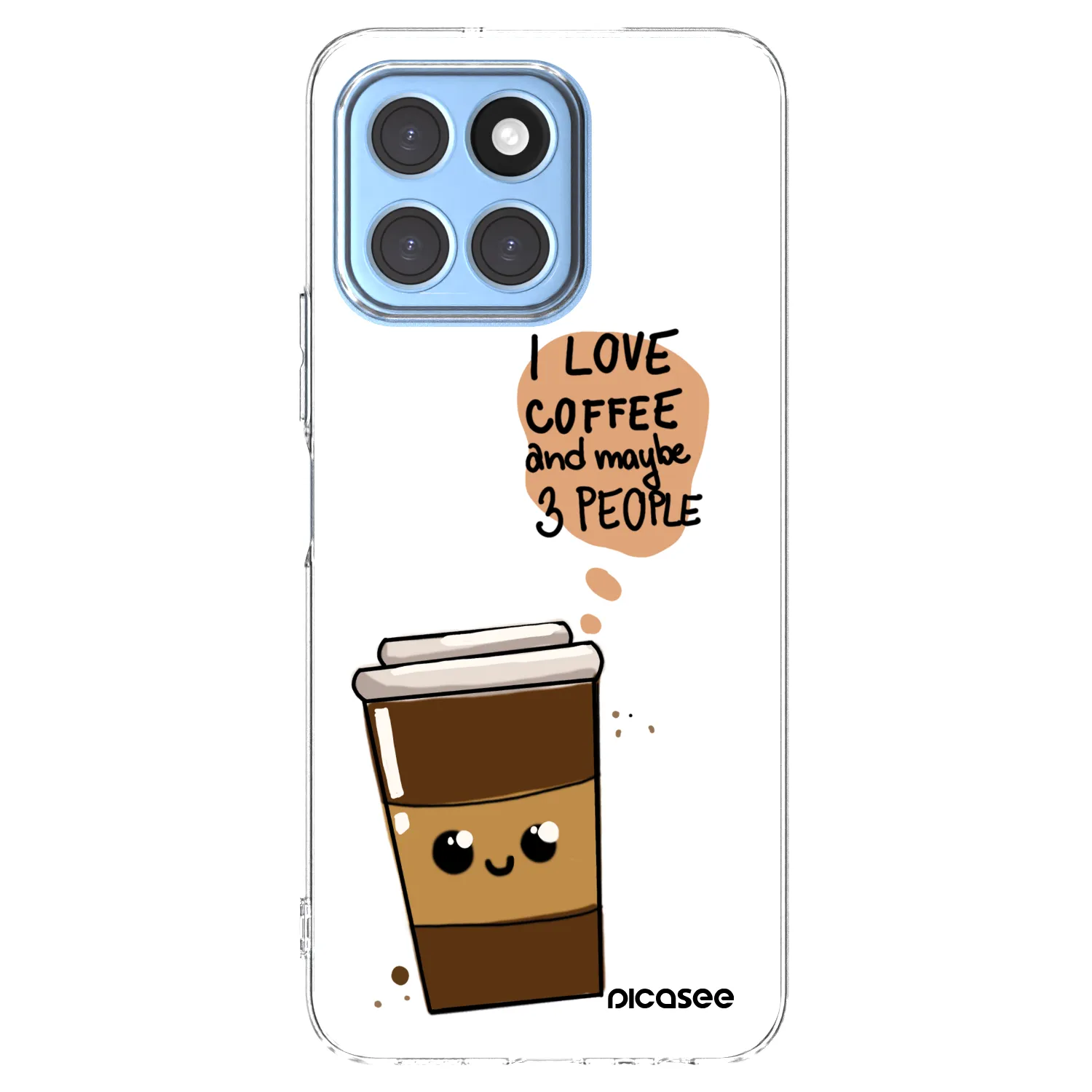 Picasee silikónový prehľadný obal pre Honor X8 5G - Cute coffee
