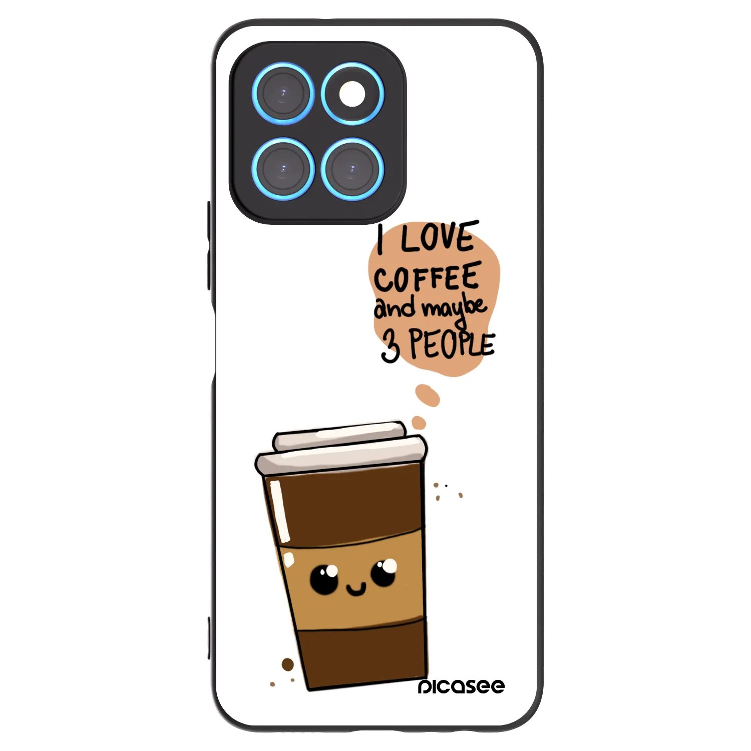 Picasee silikónový čierny obal pre Honor X6 - Cute coffee