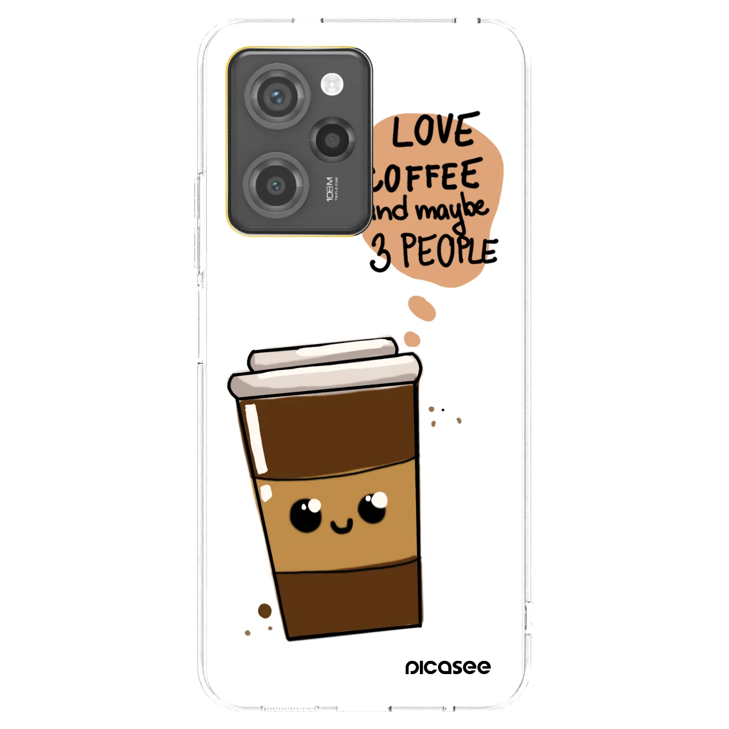 Picasee silikónový prehľadný obal pre Xiaomi Poco X5 Pro - Cute coffee