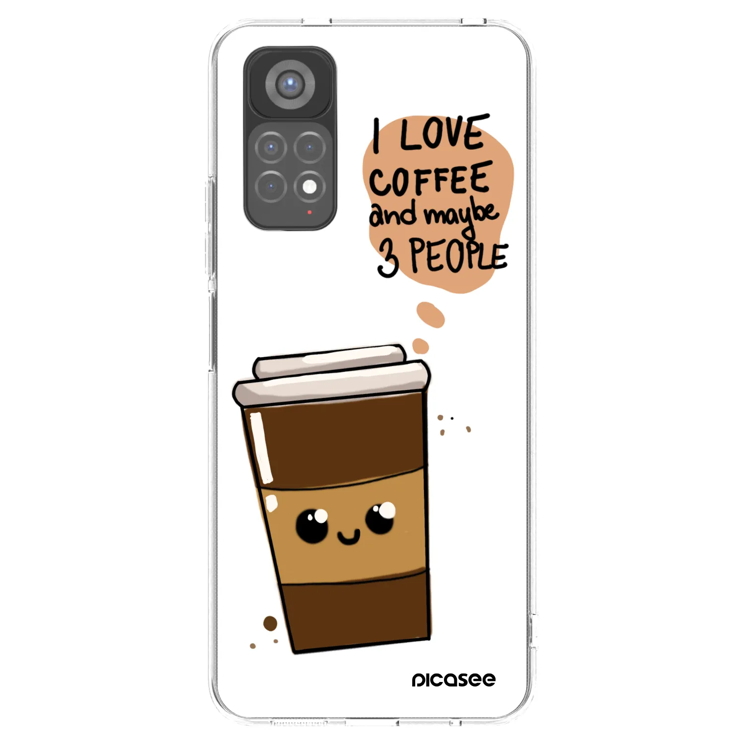 Picasee silikónový prehľadný obal pre Xiaomi Redmi Note 11S 5G - Cute coffee