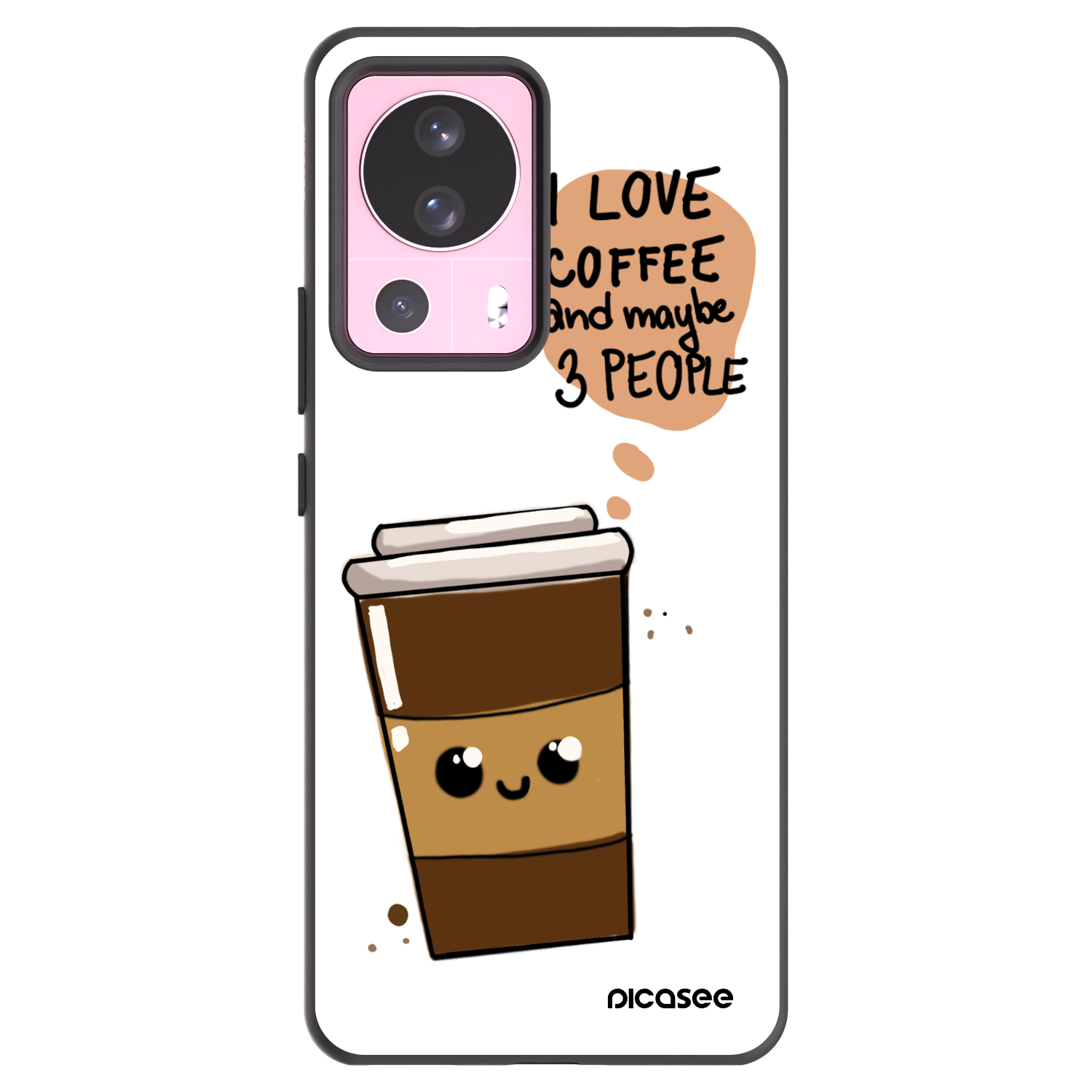 Picasee silikónový čierny obal pre Xiaomi 13 Lite - Cute coffee