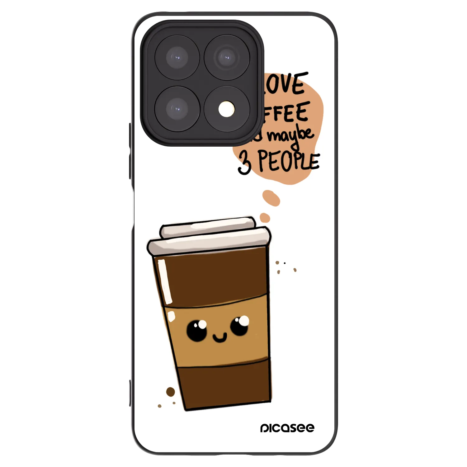 Picasee silikónový čierny obal pre Honor X8a - Cute coffee