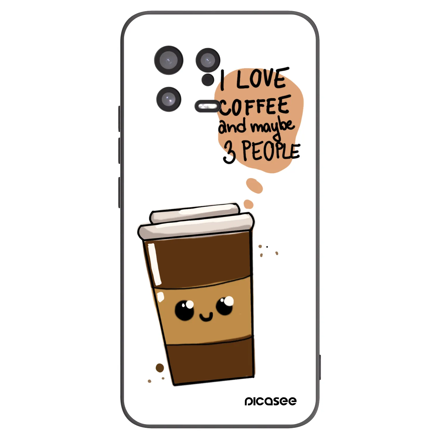 Silikónový čierny obal pre Xiaomi 13 - Cute coffee
