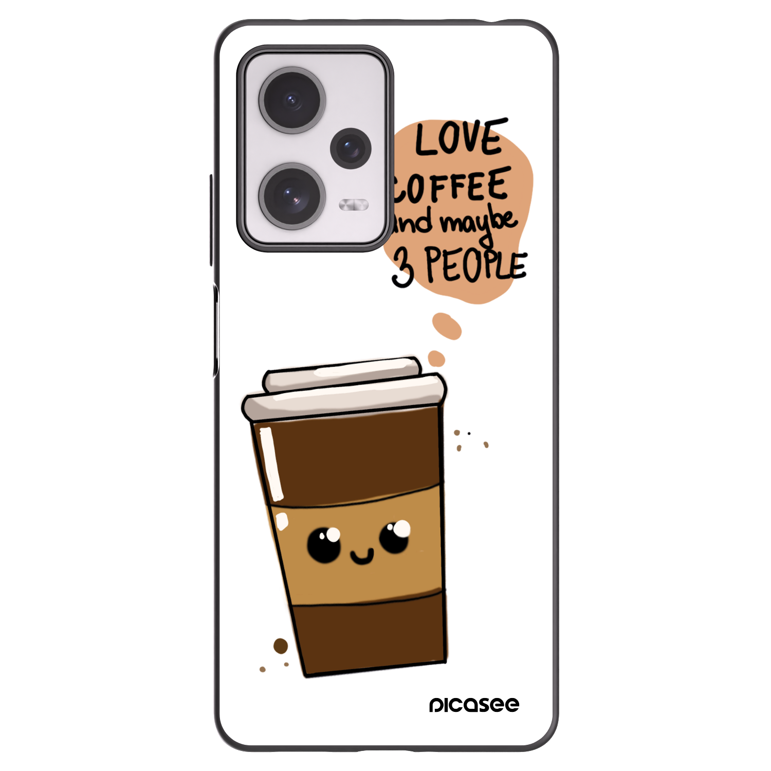 Picasee silikónový čierny obal pre Xiaomi Redmi Note 12 Pro+ 5G - Cute coffee