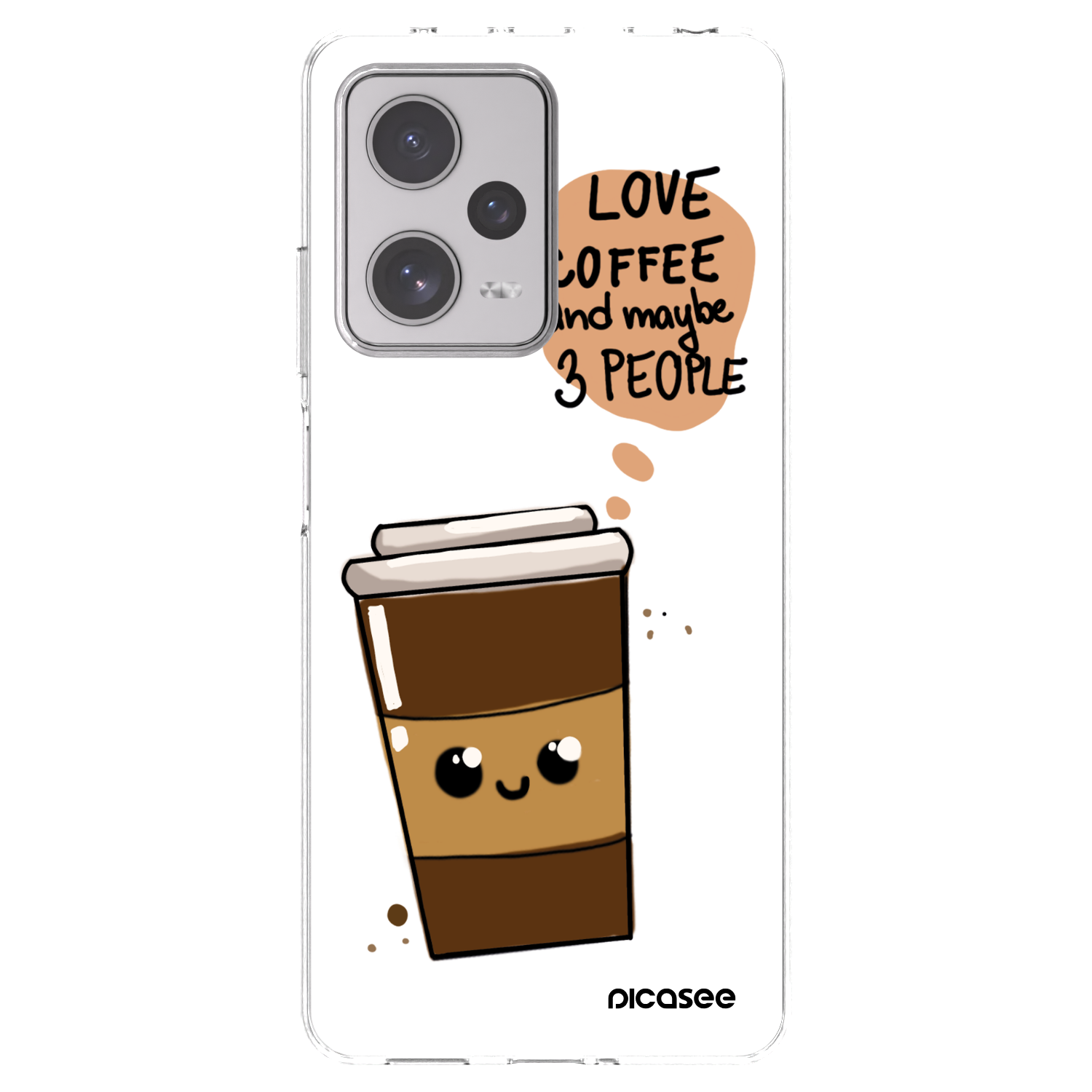 Picasee silikónový prehľadný obal pre Xiaomi Redmi Note 12 Pro+ 5G - Cute coffee