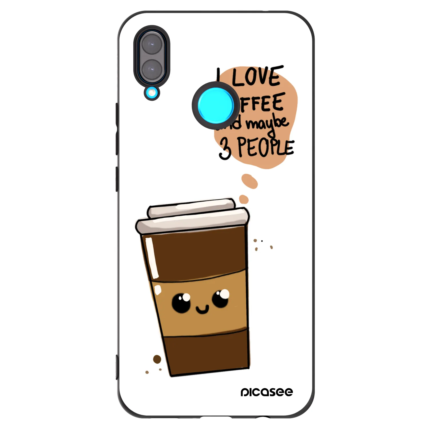 Picasee silikónový čierny obal pre Huawei Nova 3 - Cute coffee