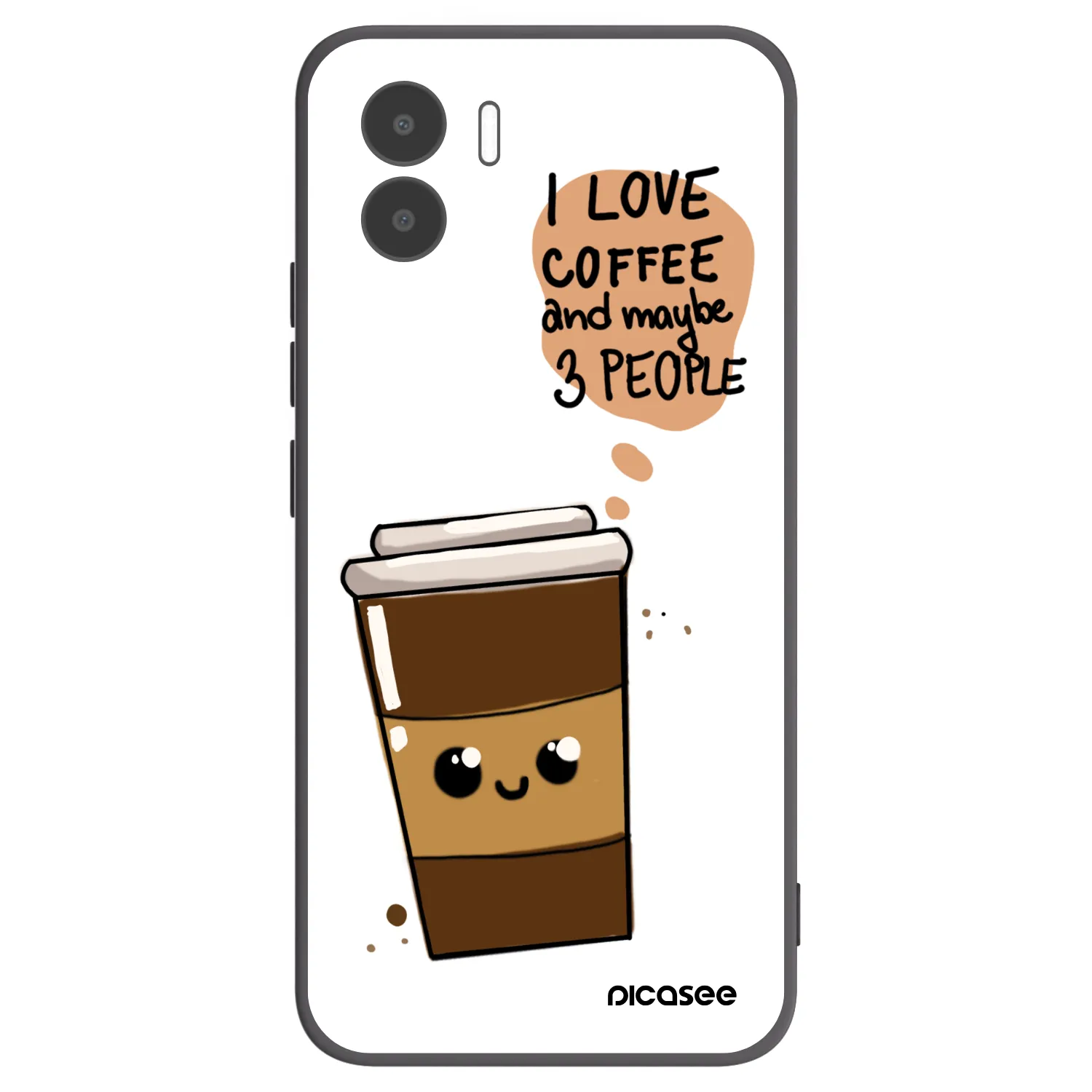 Picasee silikónový čierny obal pre Xiaomi Redmi A2 - Cute coffee