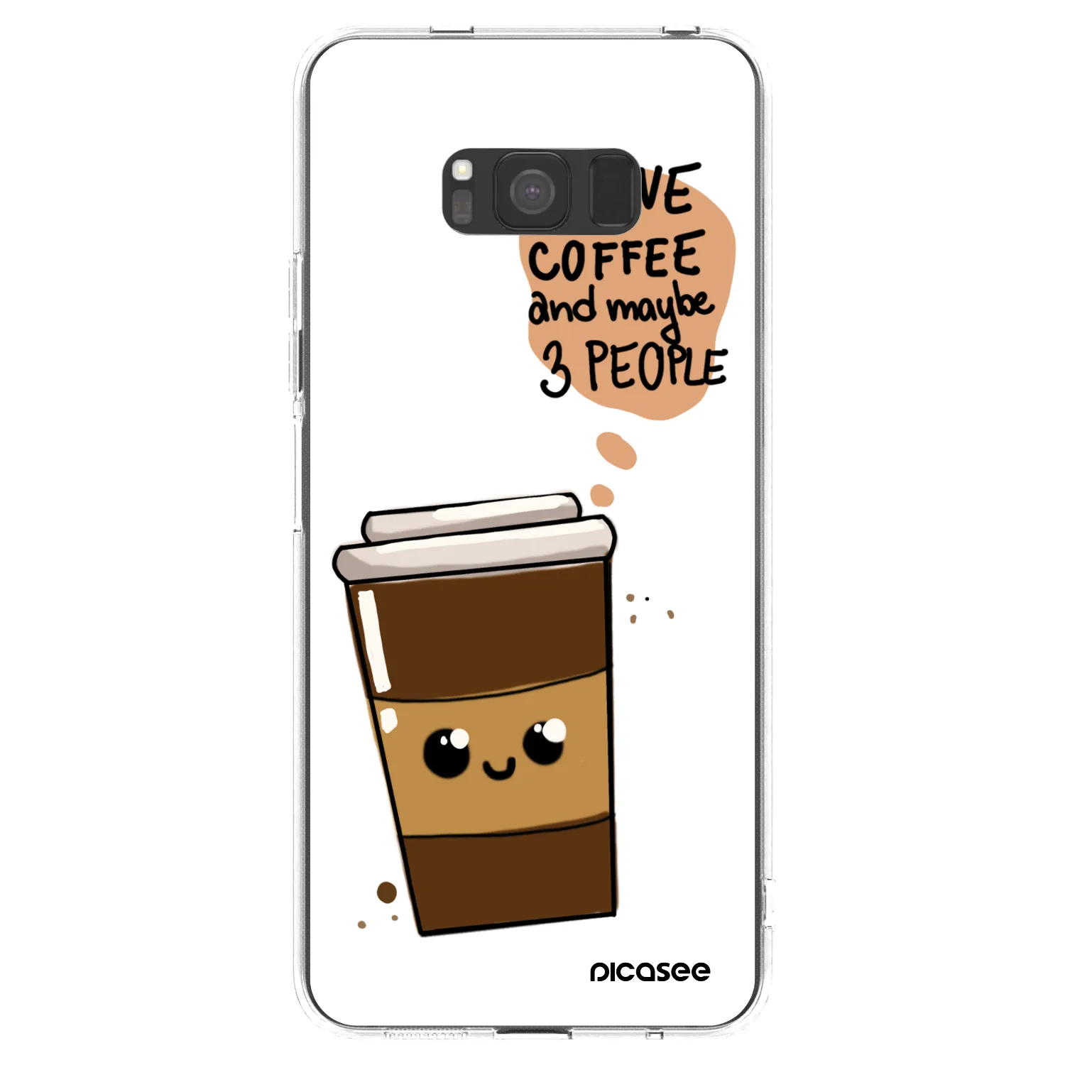 Picasee silikónový prehľadný obal pre Samsung Galaxy S8 G950F - Cute coffee