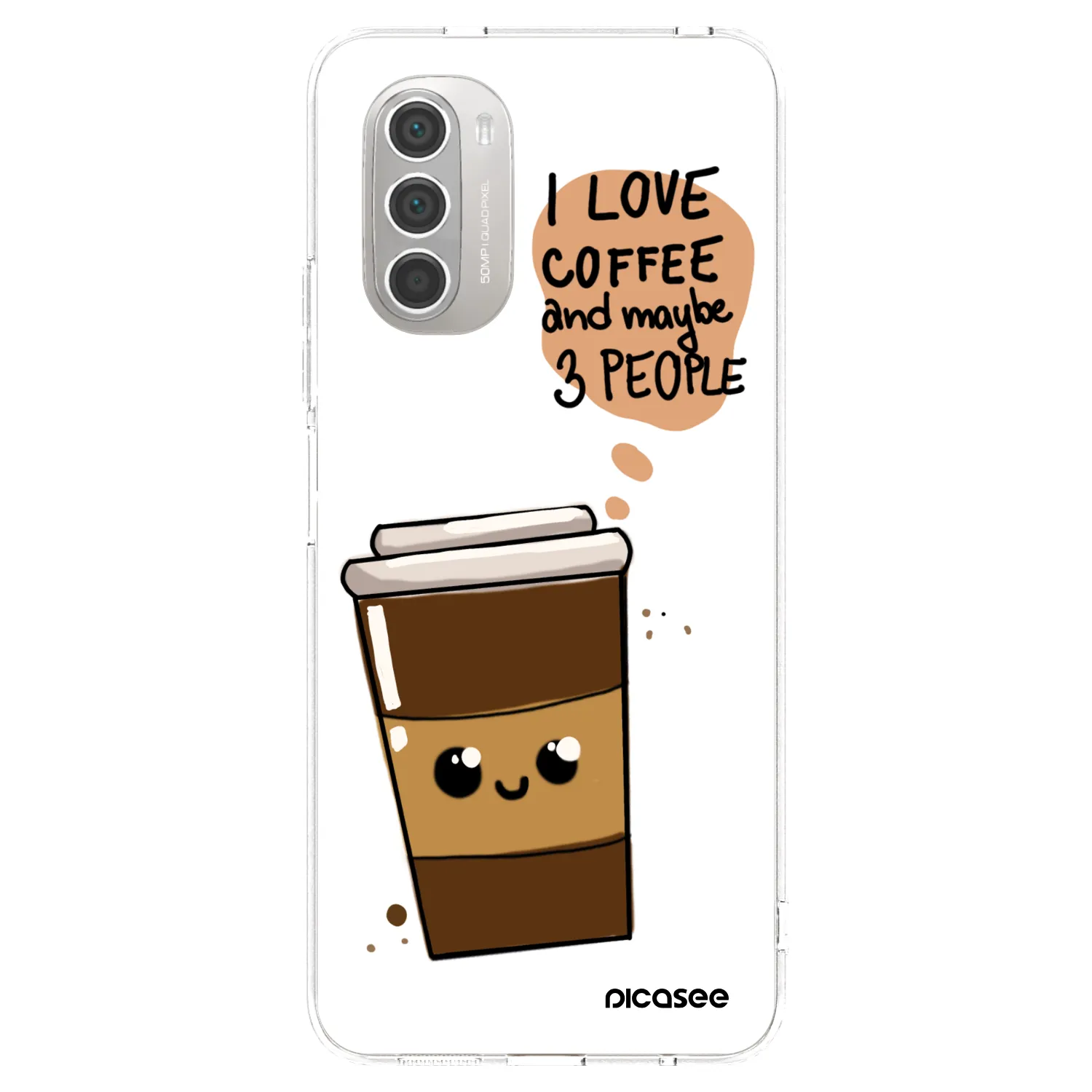 Picasee silikónový prehľadný obal pre Motorola Moto G51 - Cute coffee