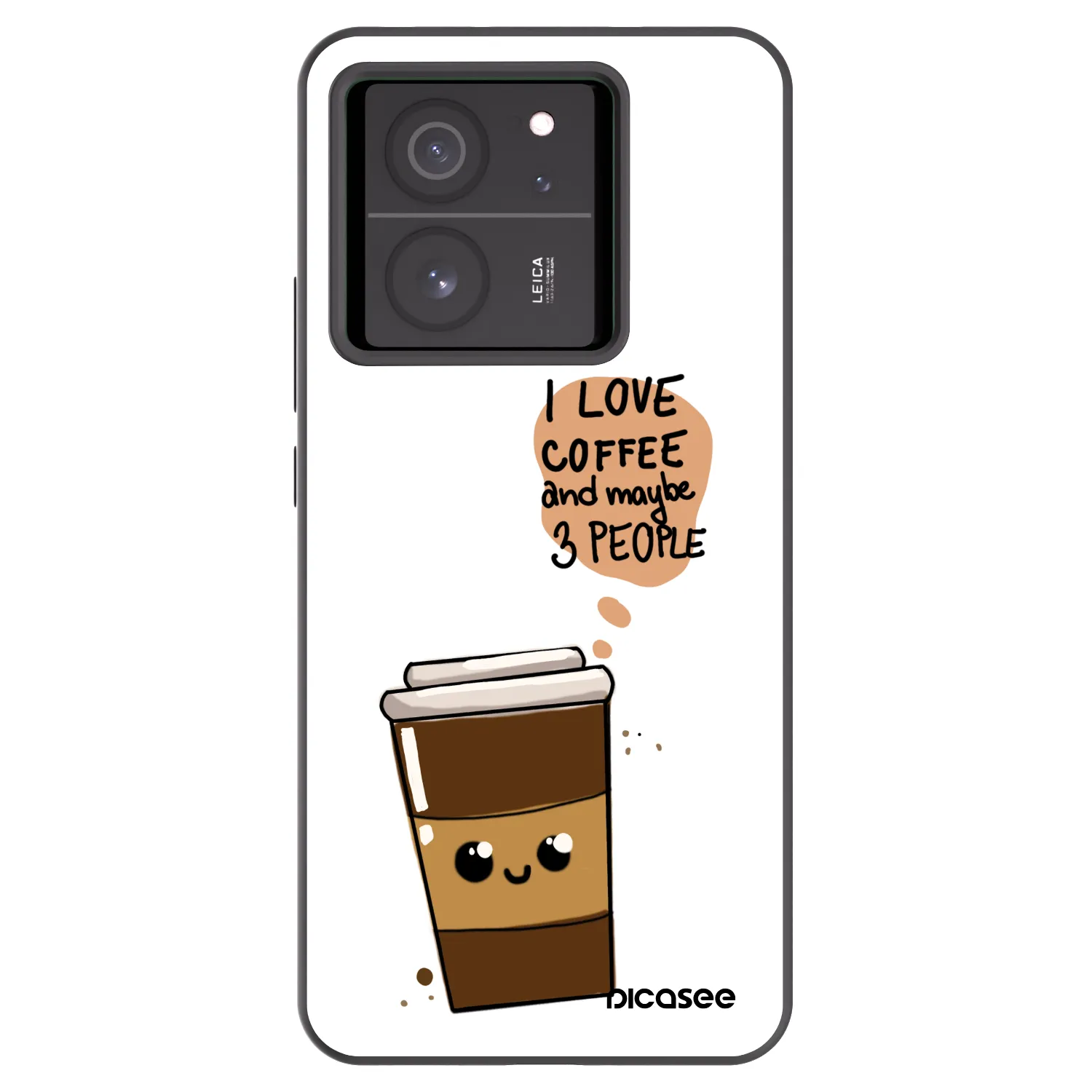 Picasee silikónový čierny obal pre Xiaomi 13T - Cute coffee