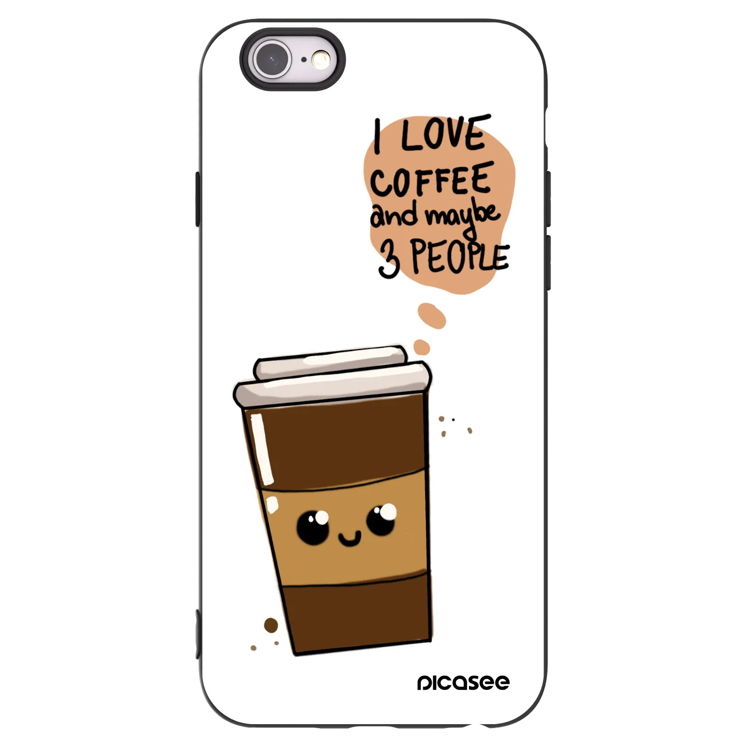 Picasee silikónový čierny obal pre Apple iPhone 6/6S - Cute coffee
