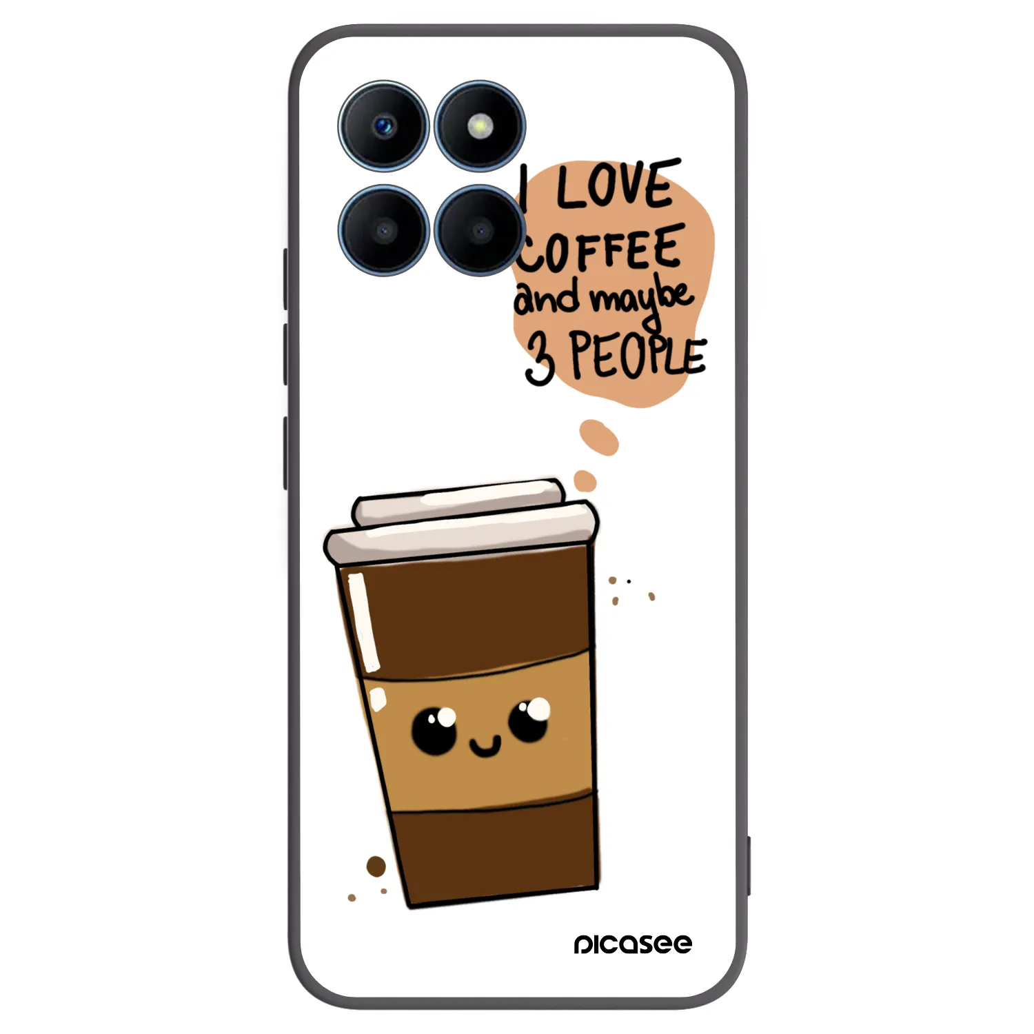 Picasee silikónový čierny obal pre Honor 70 Lite - Cute coffee