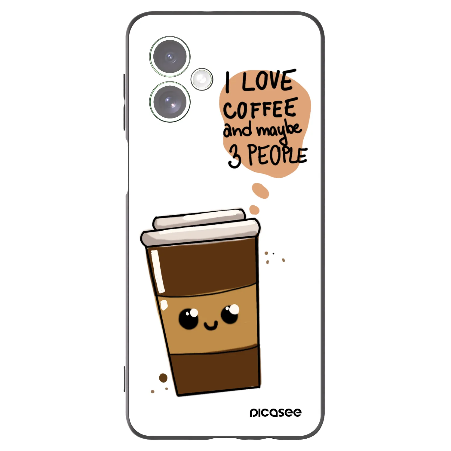 Silikónový čierny obal pre Motorola Moto G54 5G - Cute coffee