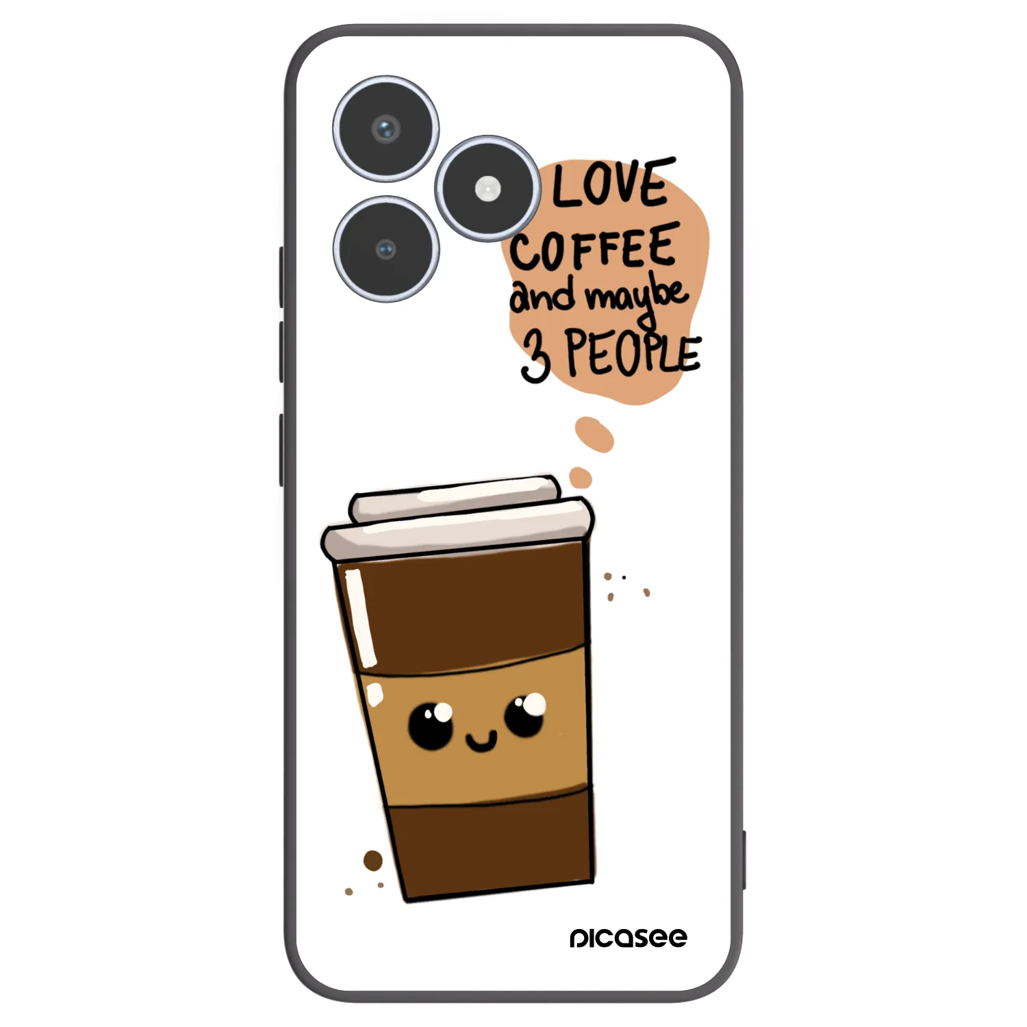 Picasee silikónový čierny obal pre Realme C53 - Cute coffee