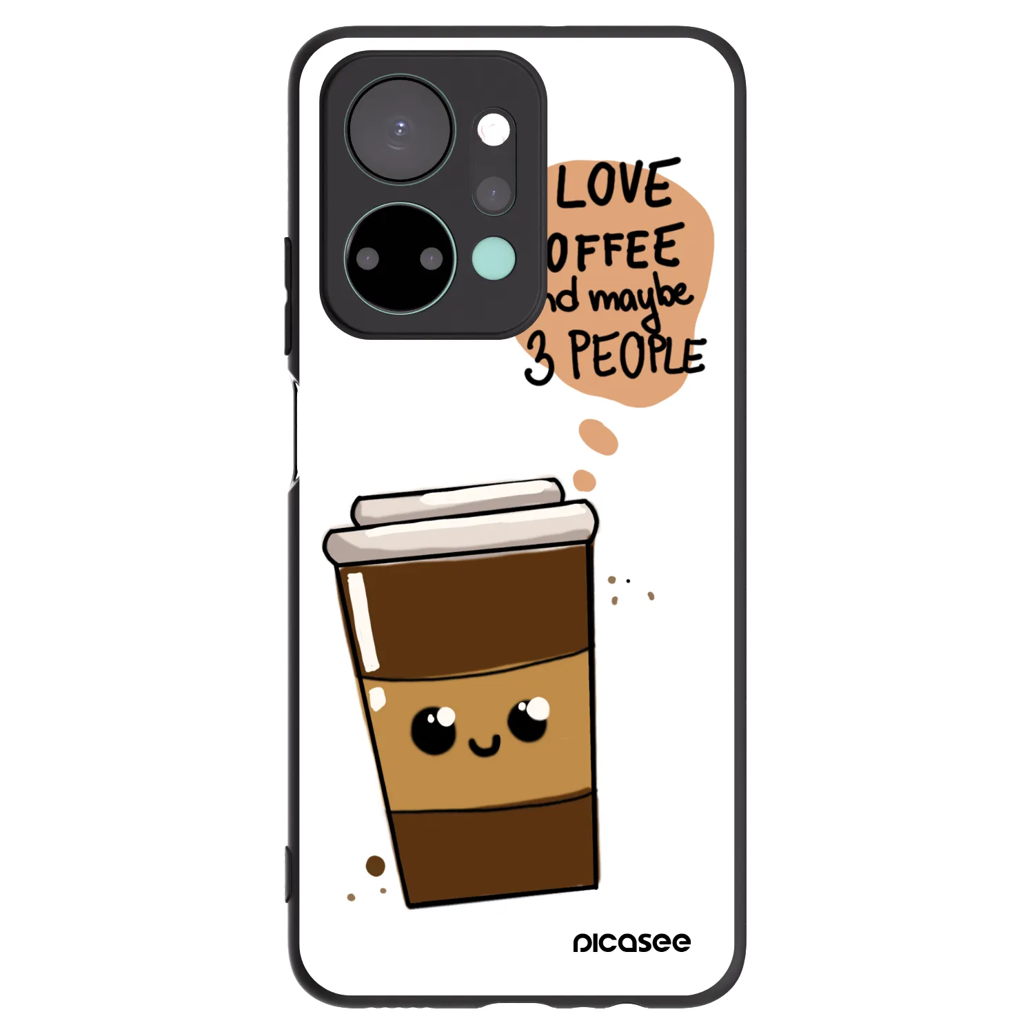 Picasee silikónový čierny obal pre Honor X7a - Cute coffee