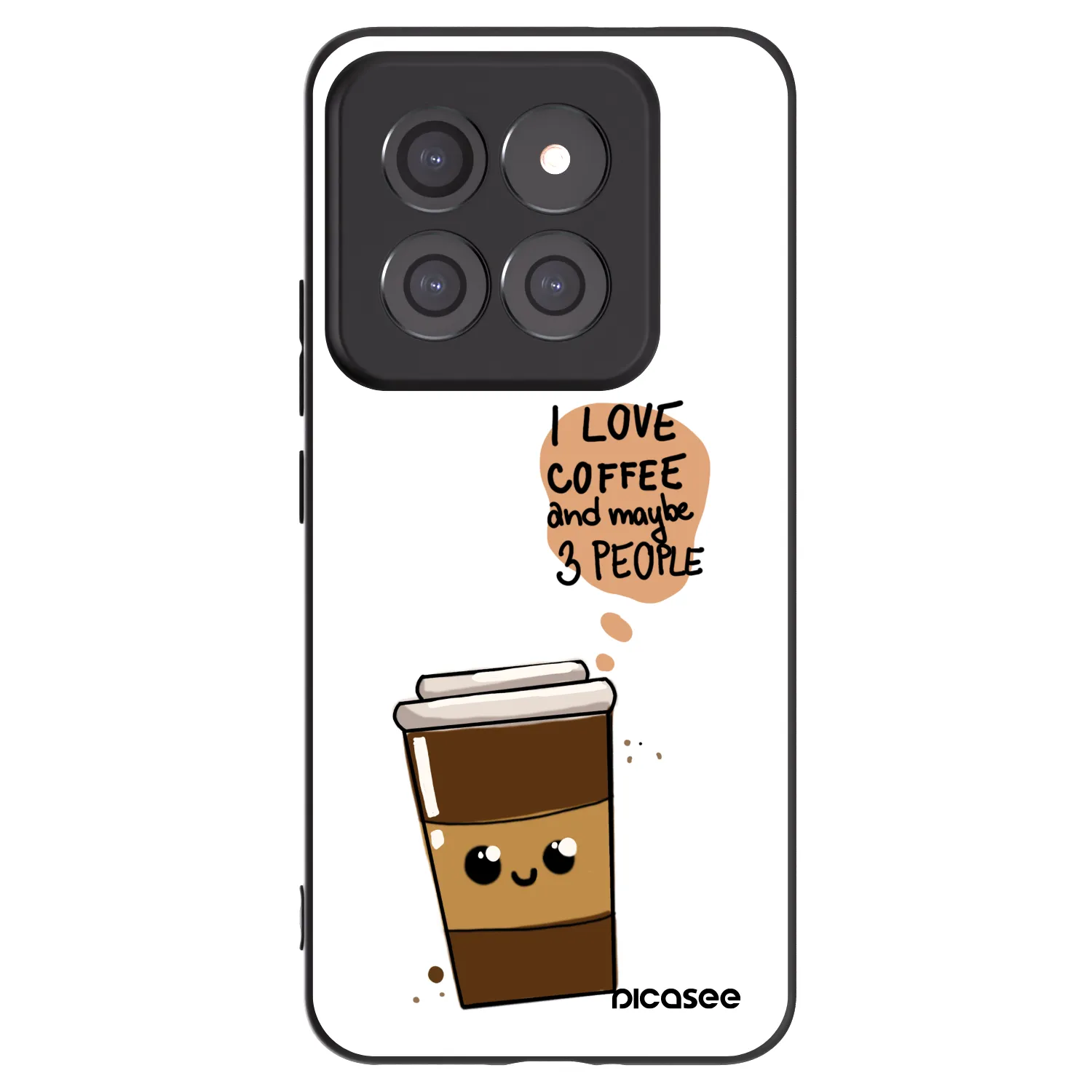 Picasee silikónový čierny obal pre Xiaomi 14 Pro - Cute coffee