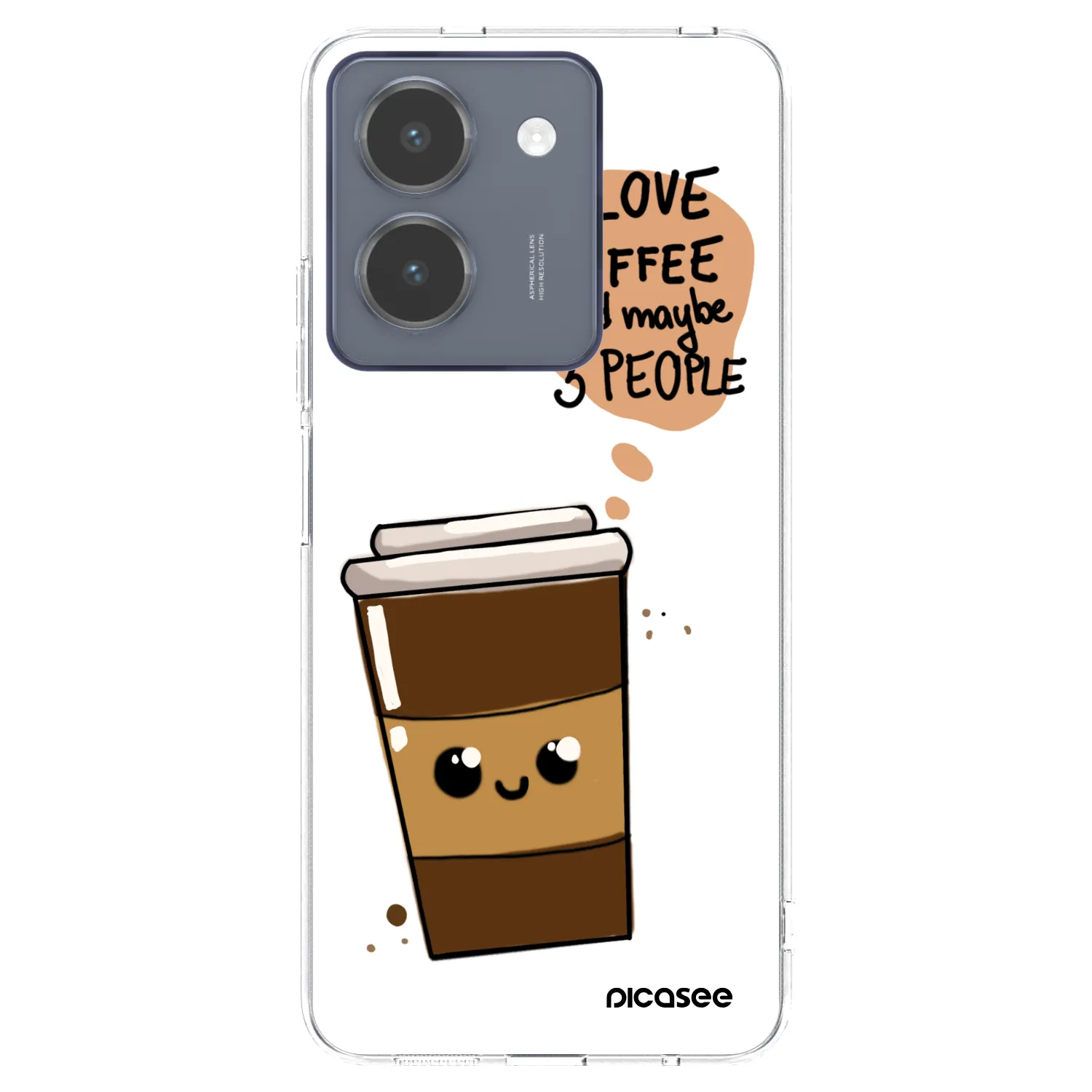 Picasee silikónový prehľadný obal pre Vivo Y36 4G - Cute coffee