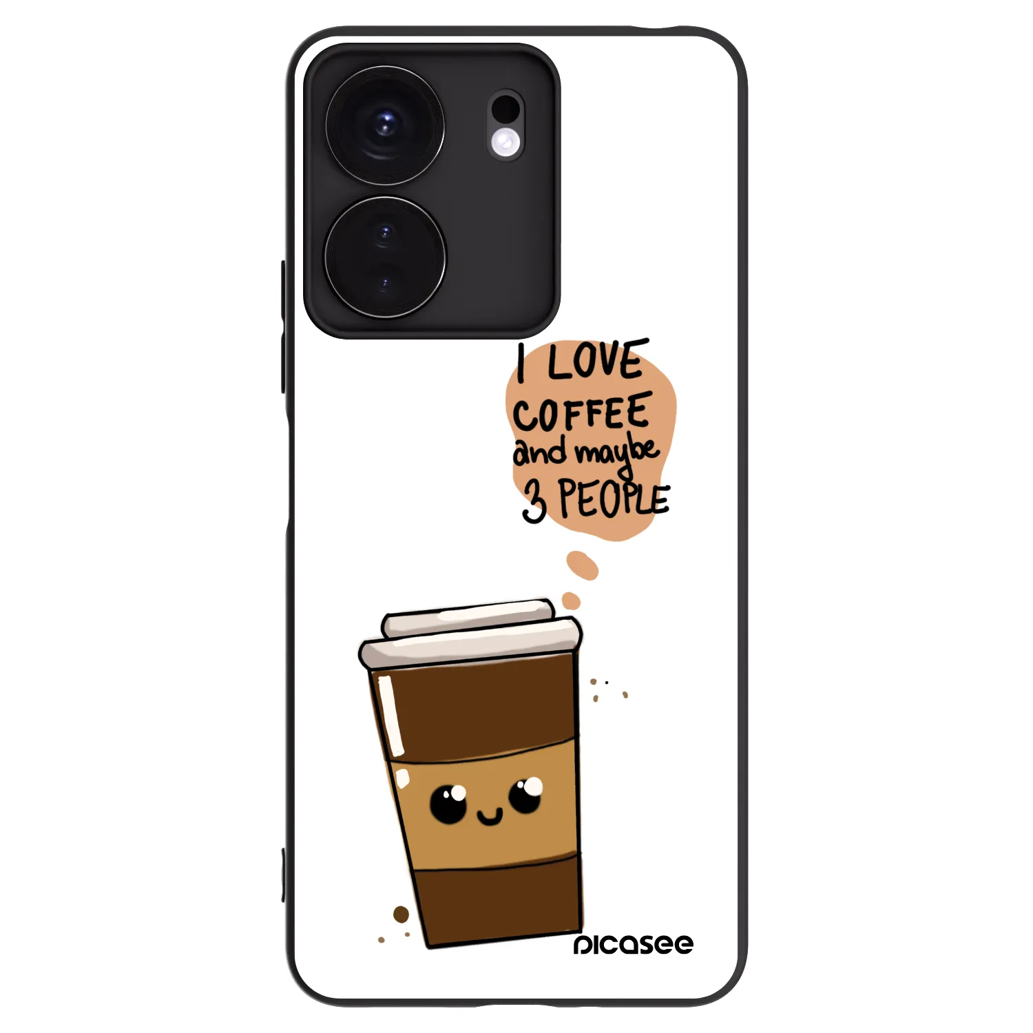 Silikónový čierny obal pre Xiaomi Redmi 13C 4G - Cute coffee