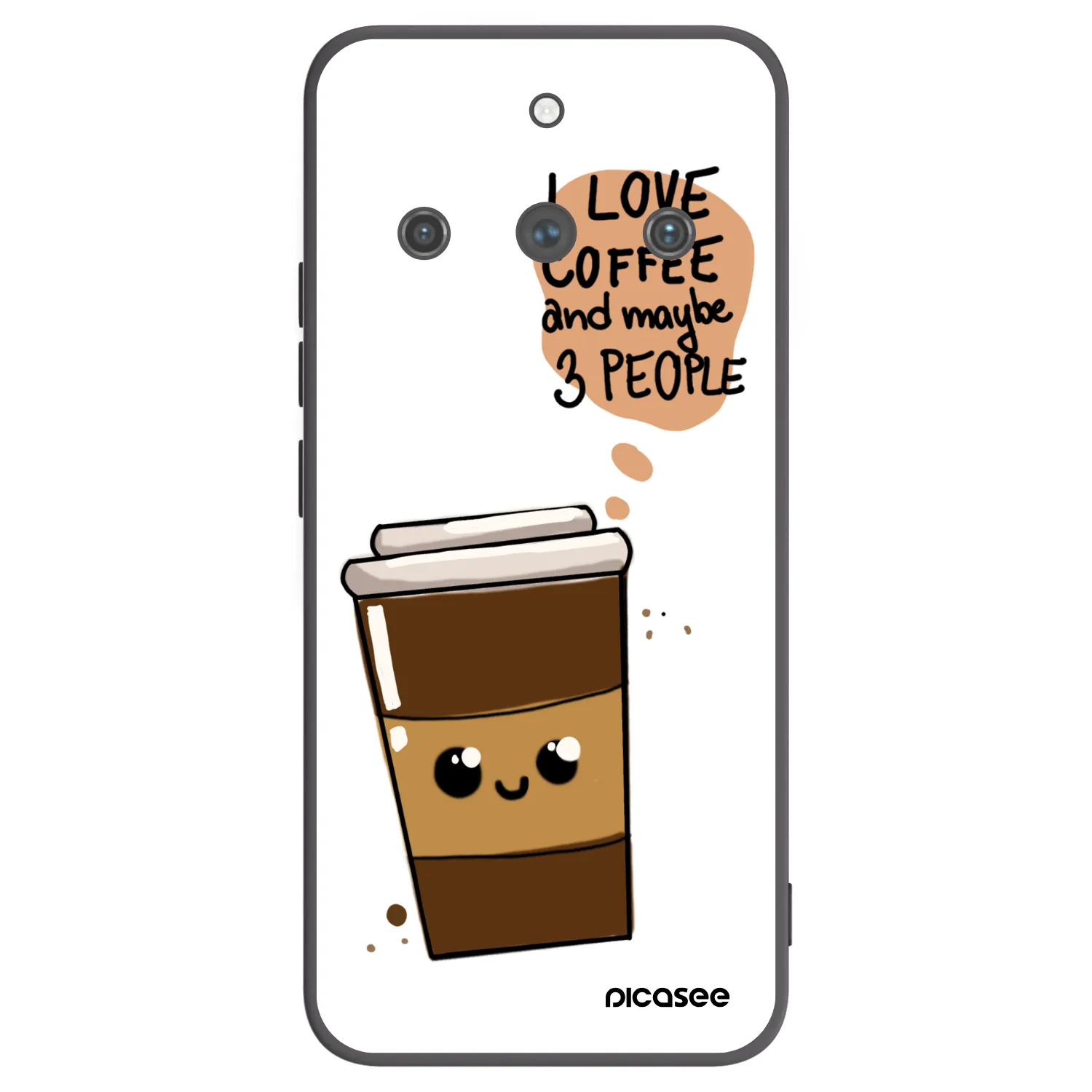Picasee silikónový čierny obal pre Realme 11 Pro+ - Cute coffee