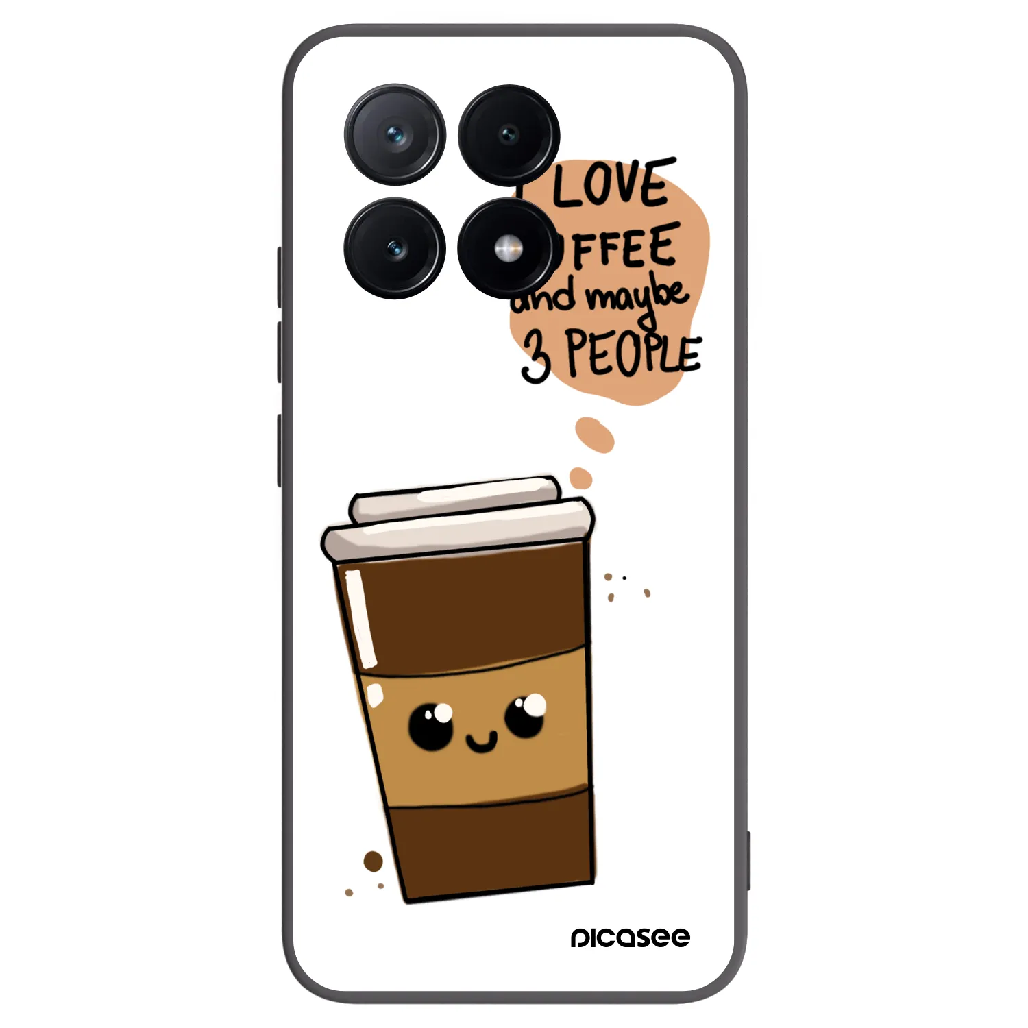 Picasee silikónový čierny obal pre Xiaomi Poco X6 Pro - Cute coffee