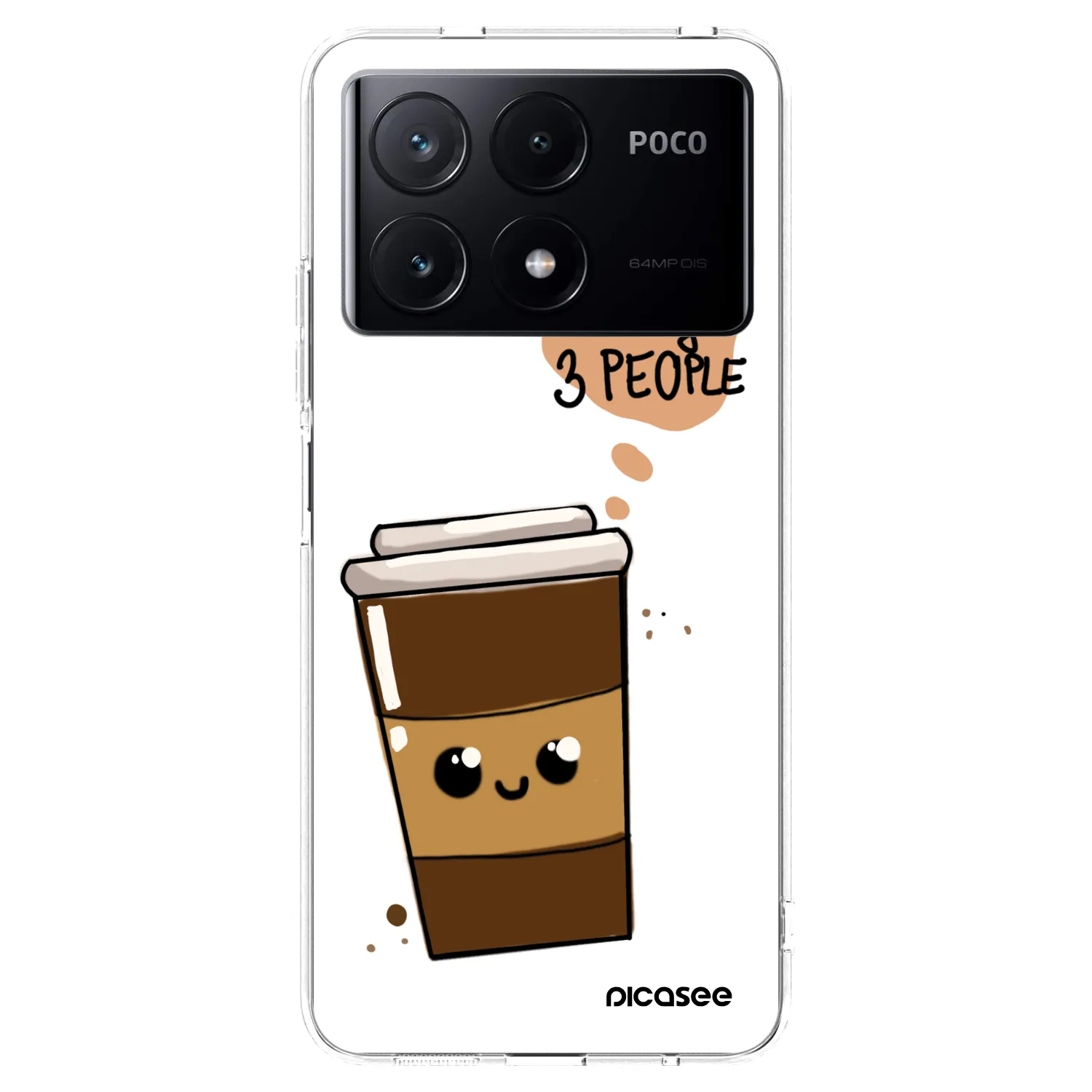 Picasee silikónový prehľadný obal pre Xiaomi Poco X6 Pro - Cute coffee