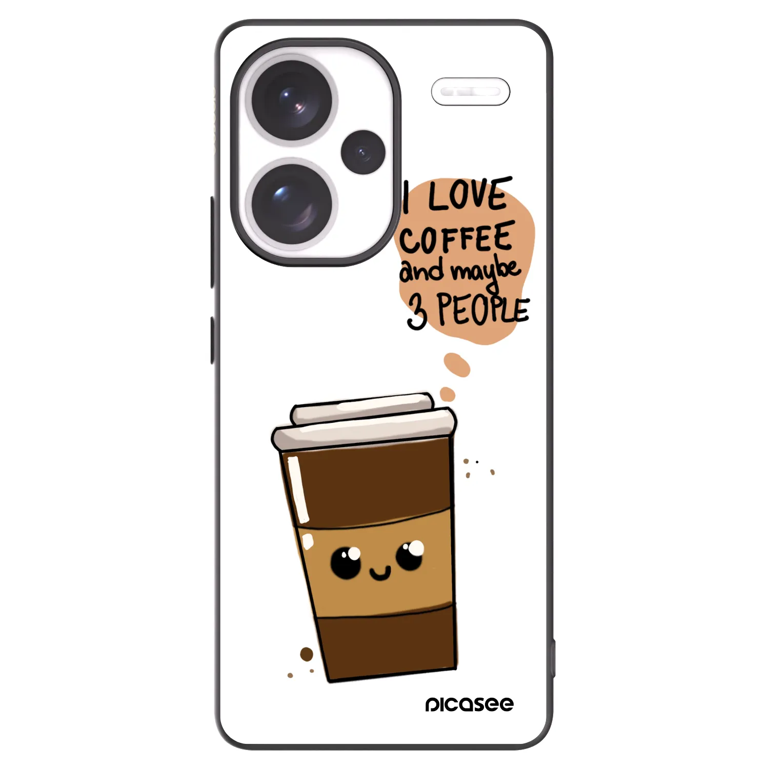 Picasee silikónový čierny obal pre Xiaomi Redmi Note 13 Pro+ 5G - Cute coffee