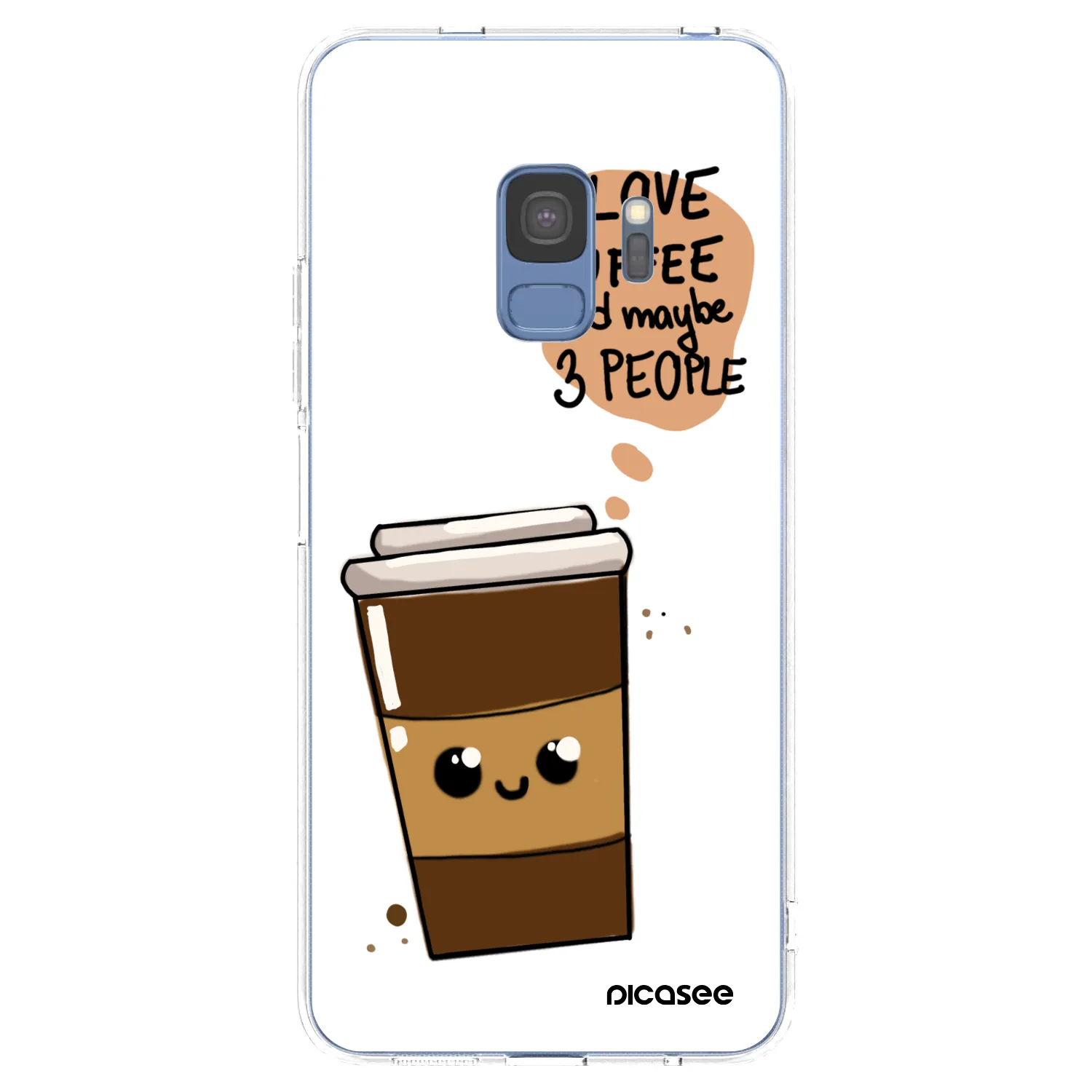 Picasee silikónový prehľadný obal pre Samsung Galaxy S9 G960F - Cute coffee