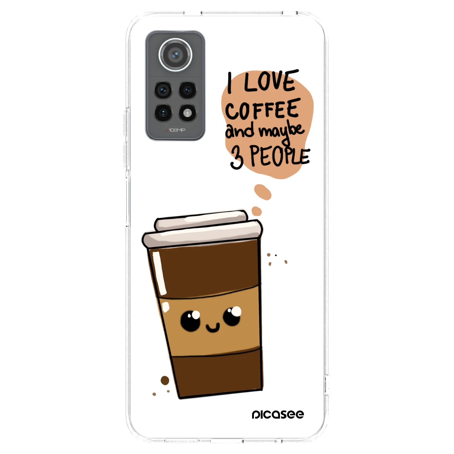 Picasee silikónový prehľadný obal pre Xiaomi Redmi Note 12 Pro 4G - Cute coffee