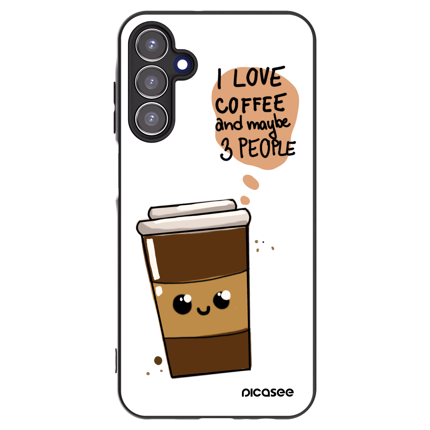 Picasee silikónový čierny obal pre Samsung Galaxy A15 A156B 5G - Cute coffee