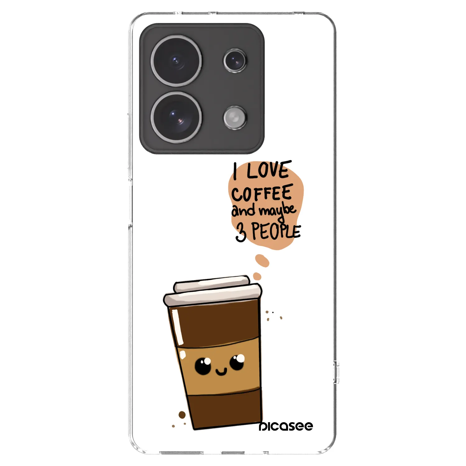 Picasee silikónový prehľadný obal pre Xiaomi Redmi Note 13 4G - Cute coffee