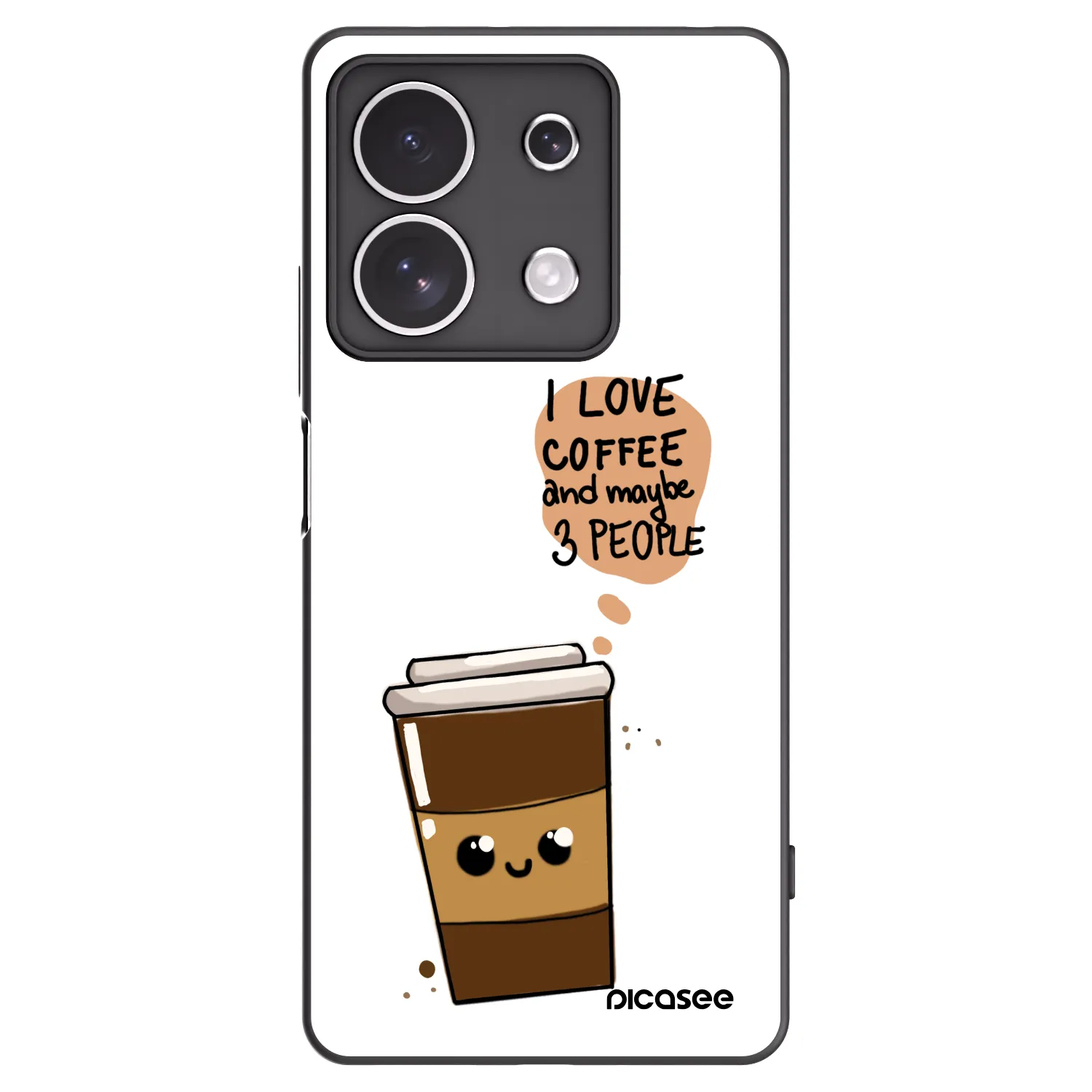 Picasee silikónový čierny obal pre Xiaomi Redmi Note 13 4G - Cute coffee