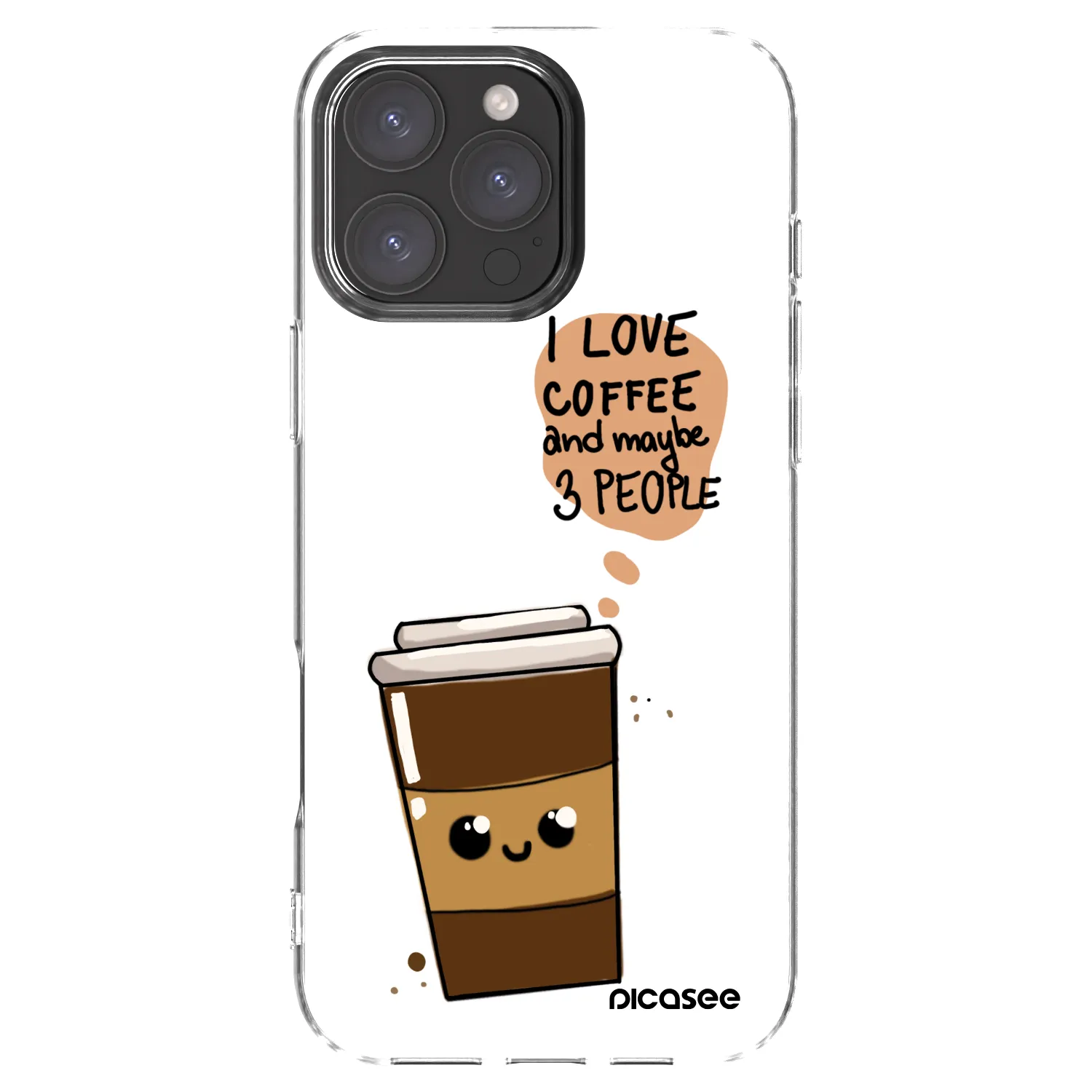 Silikónový prehľadný obal pre Apple iPhone 16 Pro Max - Cute coffee