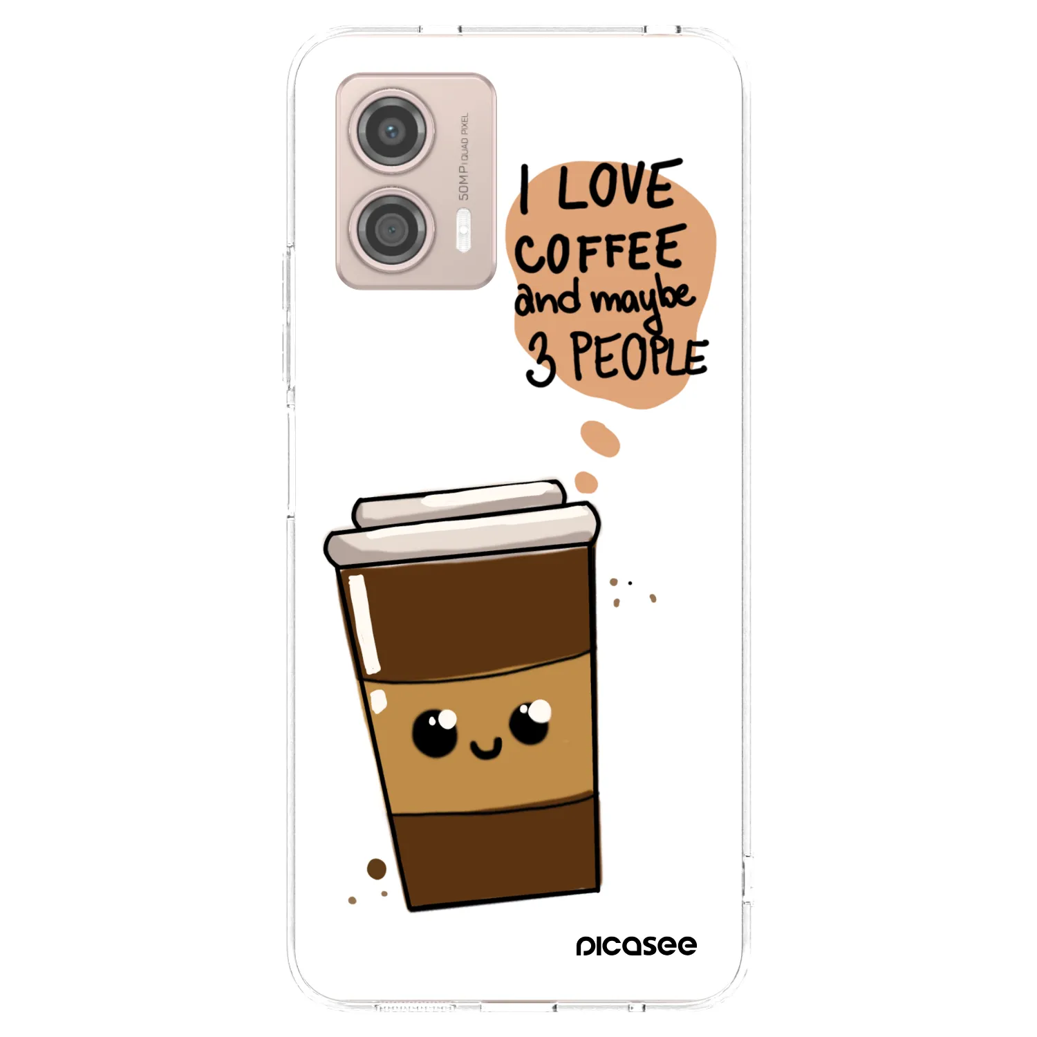 Picasee silikónový prehľadný obal pre Motorola Moto G53 5G - Cute coffee