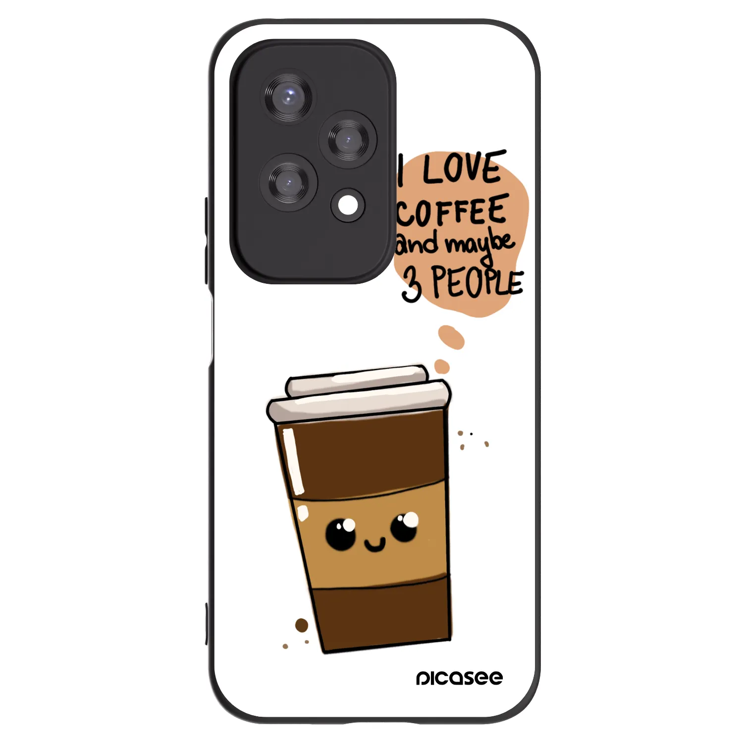 Silikónový čierny obal pre Honor 200 Lite - Cute coffee