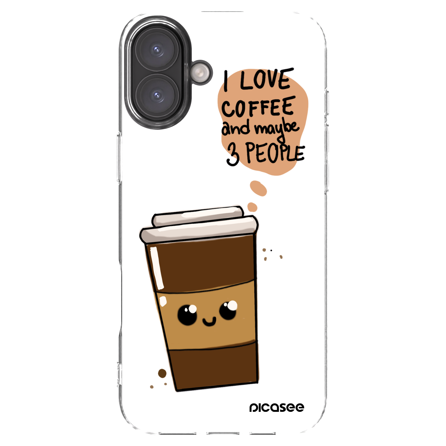 Picasee silikónový prehľadný obal pre Apple iPhone 16 Plus - Cute coffee