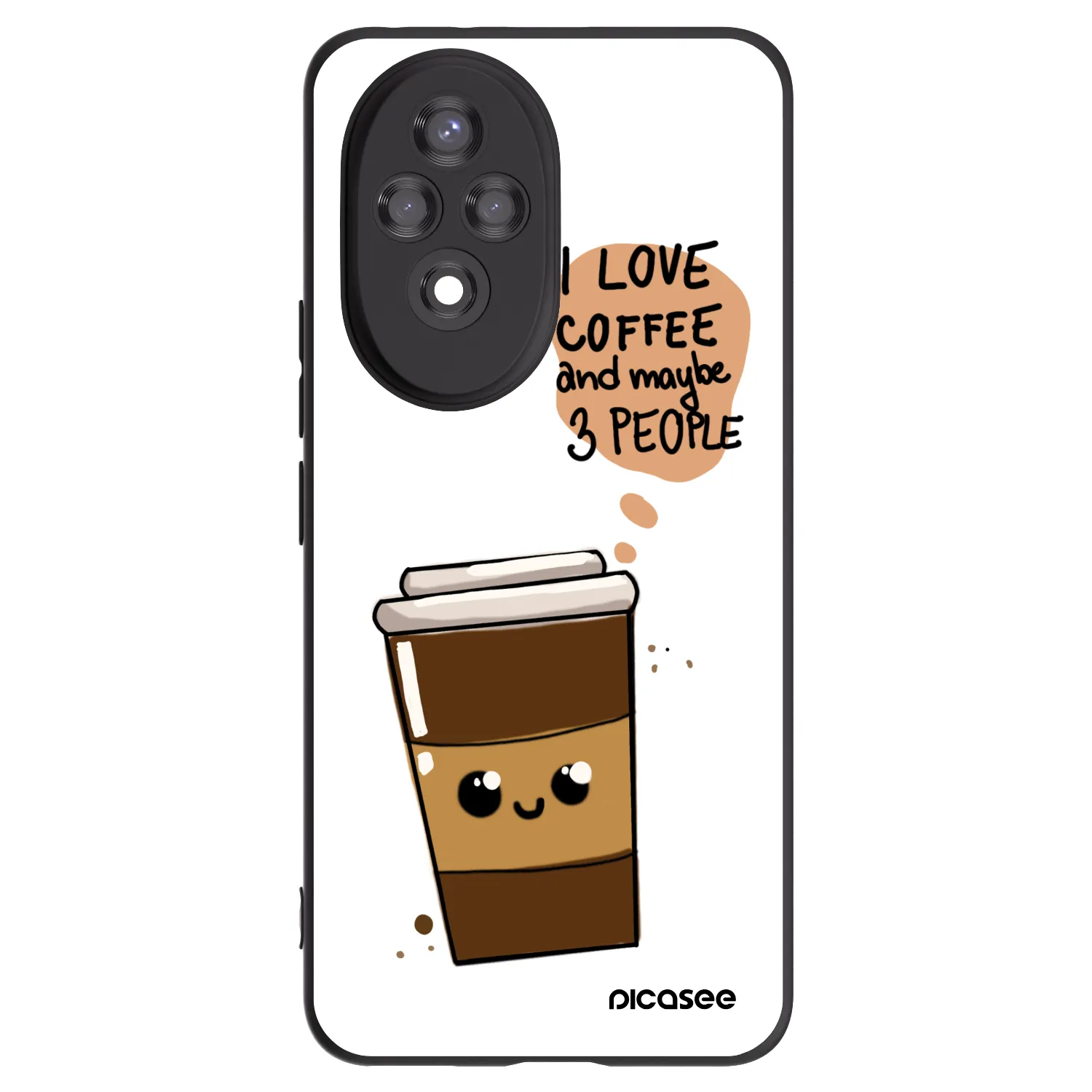 Picasee silikónový čierny obal pre Honor 200 Pro 5G - Cute coffee