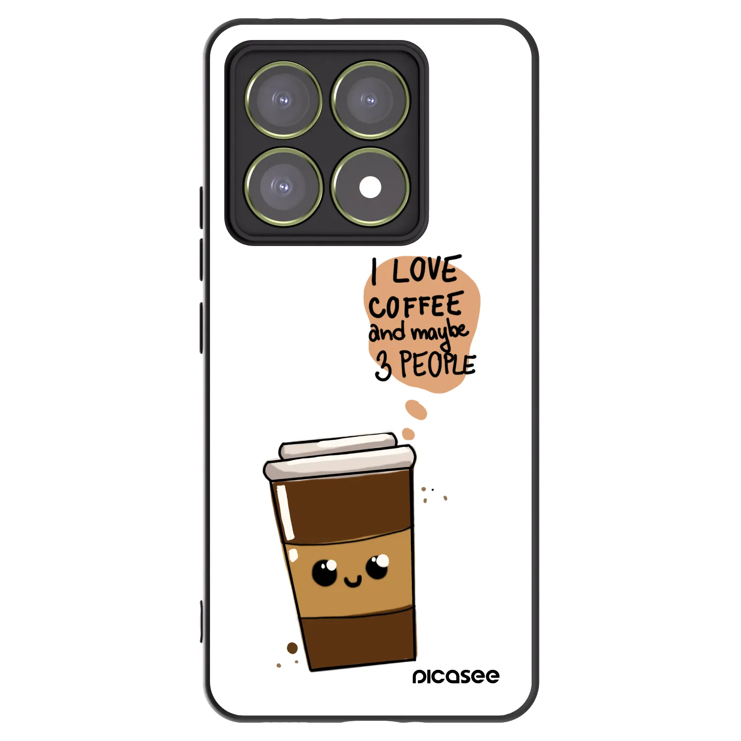 Picasee silikónový čierny obal pre Xiaomi 14T - Cute coffee