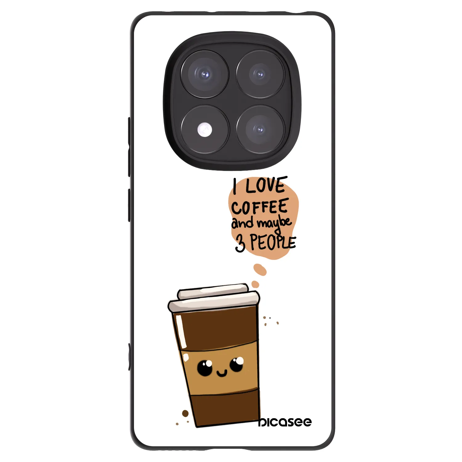 Picasee silikónový čierny obal pre Xiaomi Redmi Note 14 Pro+ 5G - Cute coffee