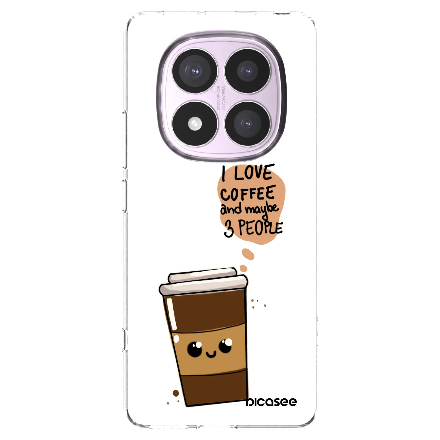 Silikónový prehľadný obal pre Xiaomi Redmi Note 14 Pro 5G - Cute coffee
