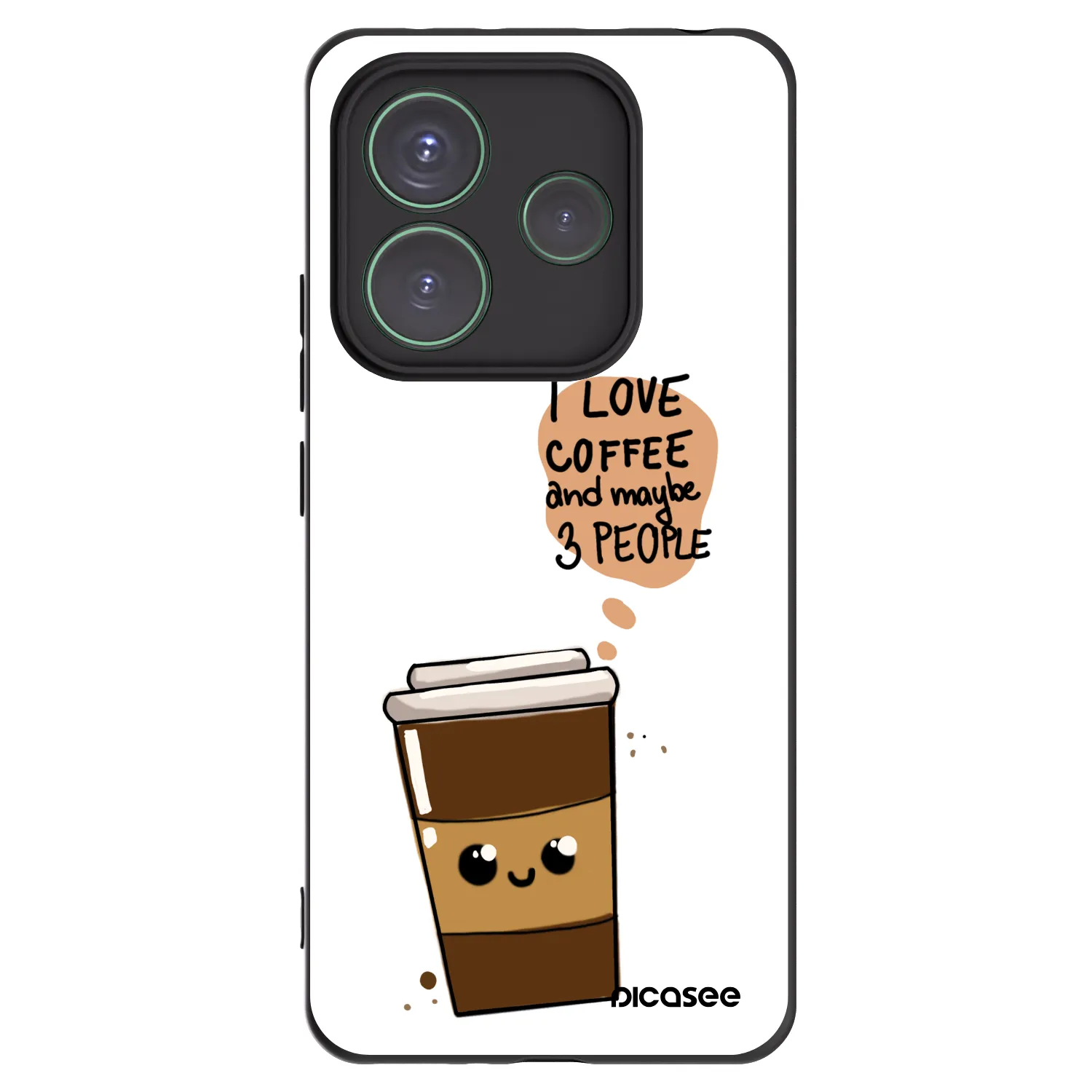 Silikónový čierny obal pre Xiaomi Redmi Note 14 5G - Cute coffee
