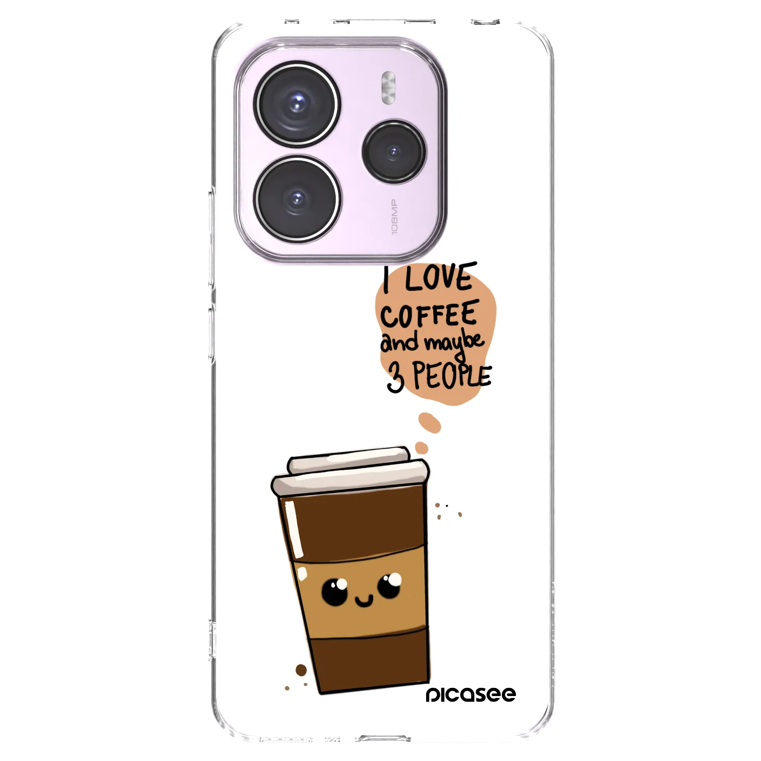 Silikónový prehľadný obal pre Xiaomi Redmi Note 14 5G - Cute coffee