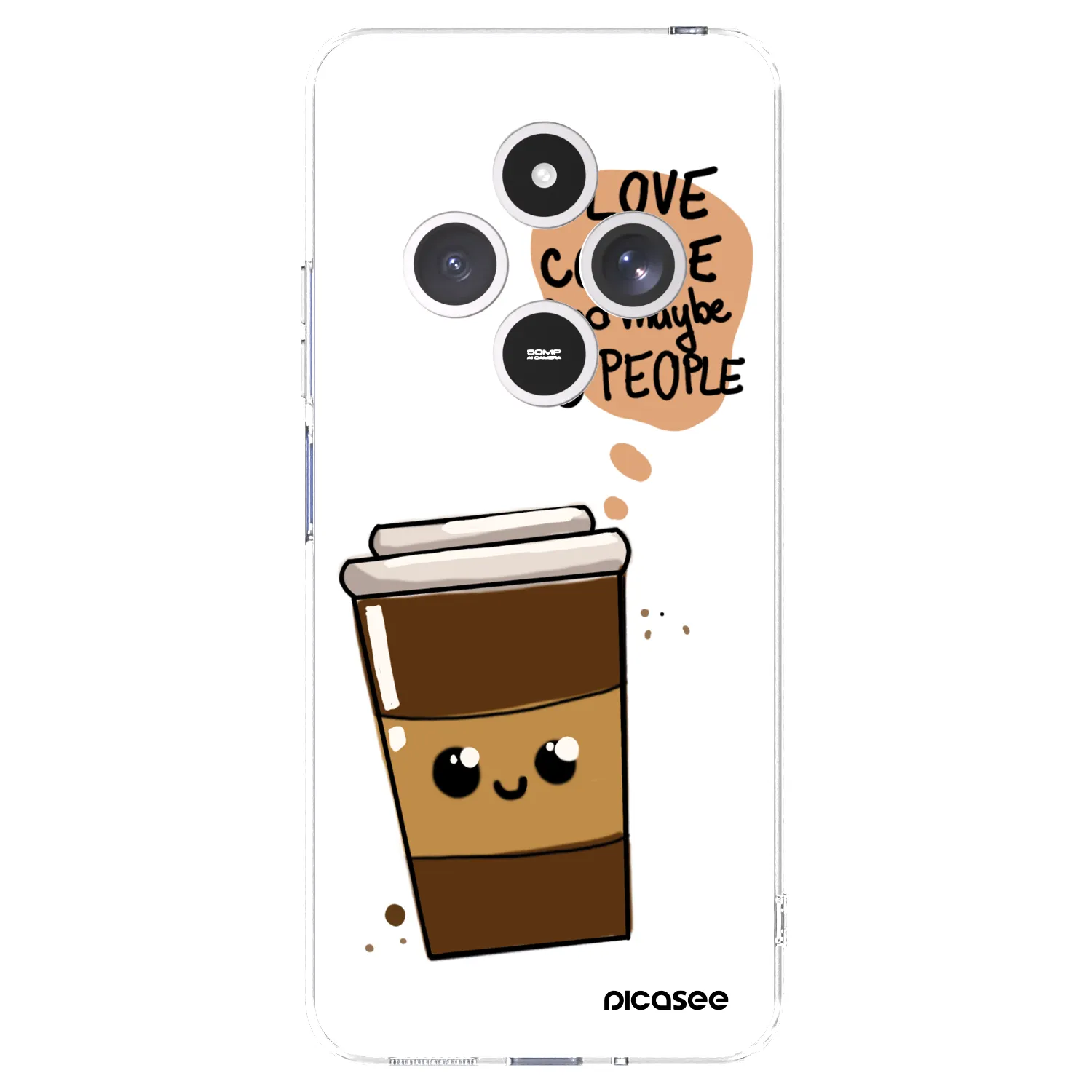 Picasee silikónový prehľadný obal pre Xiaomi Redmi 14C - Cute coffee