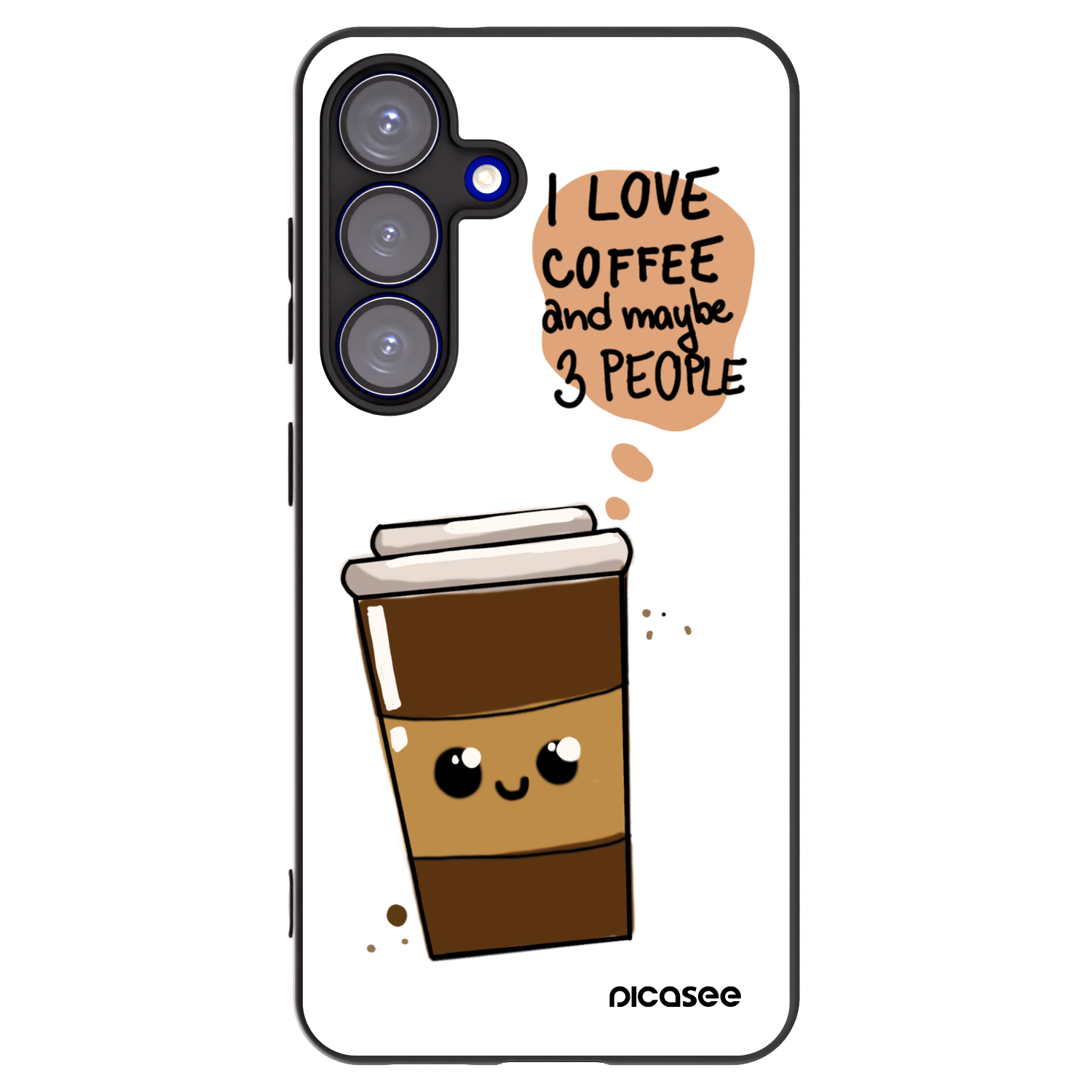Picasee silikónový čierny obal pre Samsung Galaxy S25 5G - Cute coffee