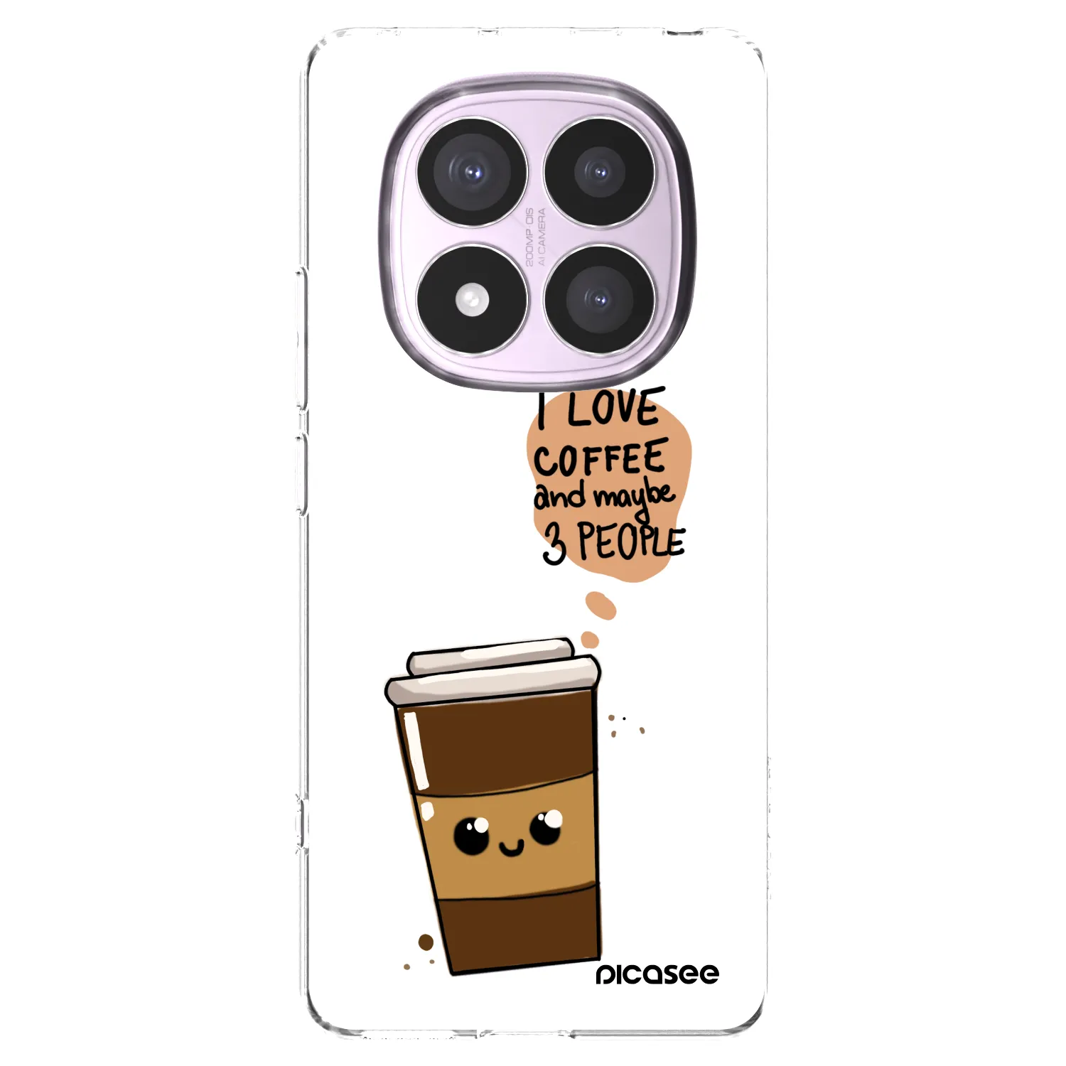 Silikónový prehľadný obal pre Xiaomi Redmi Note 14 Pro 4G - Cute coffee