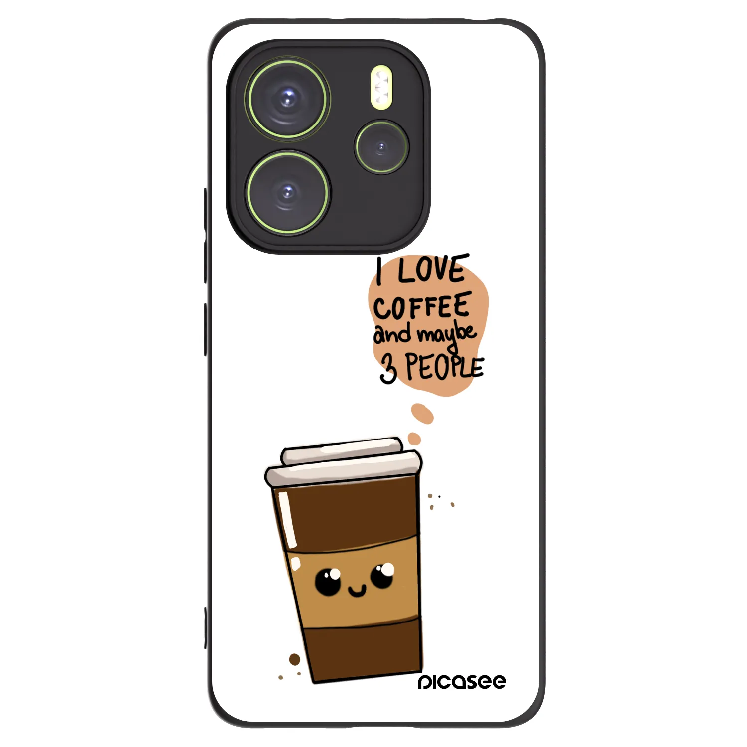 Picasee silikónový čierny obal pre Xiaomi Redmi Note 14 4G - Cute coffee