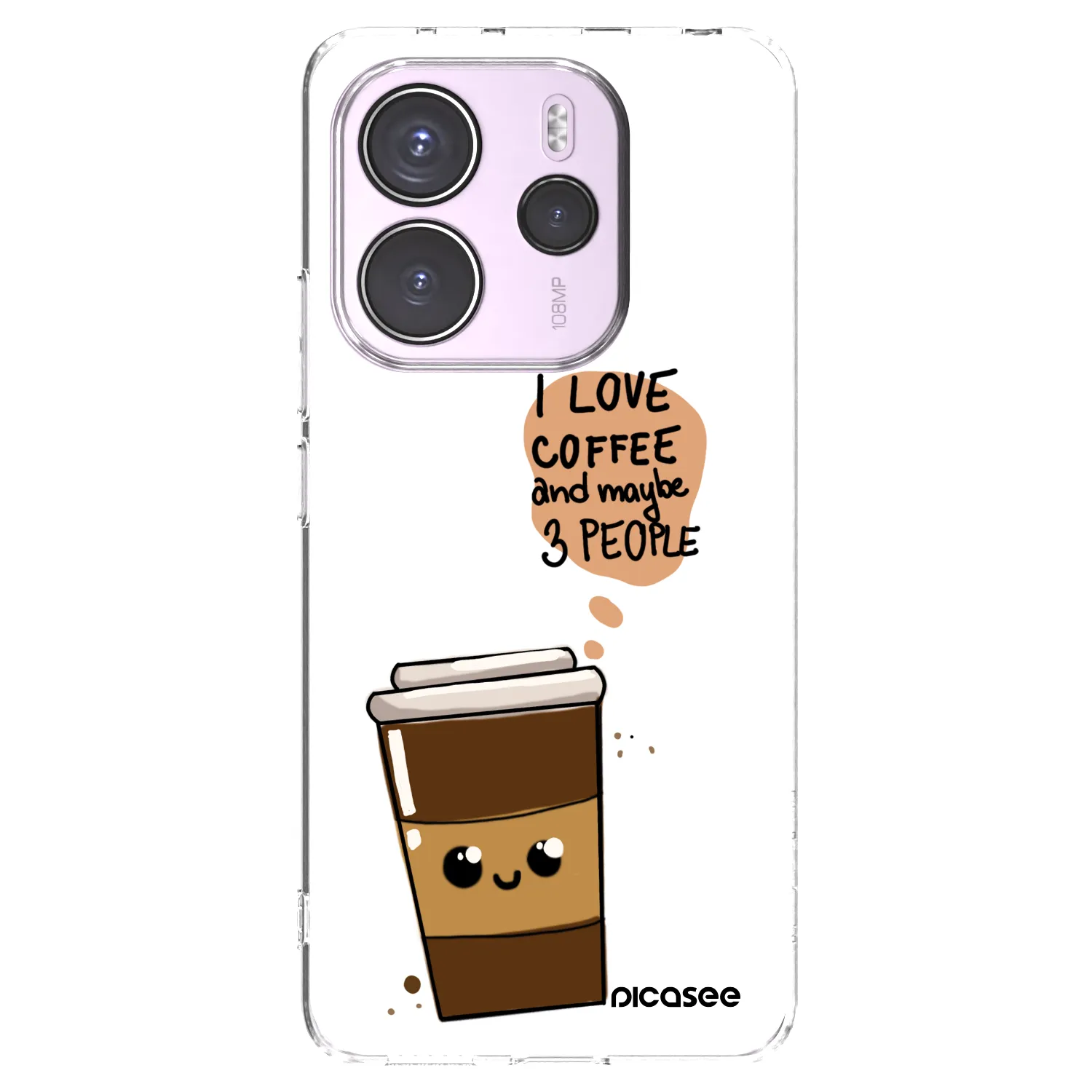 Picasee silikónový prehľadný obal pre Xiaomi Redmi Note 14 4G - Cute coffee